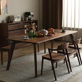 Walnut Rectangular Solid Wood Dining Table