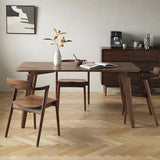Walnut Rectangular Solid Wood Dining Table