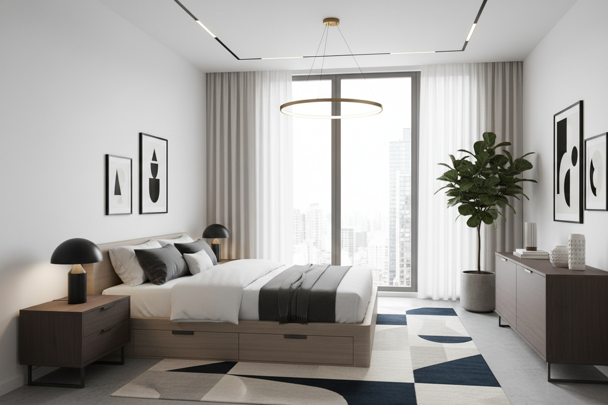 1 bed room apartment with modern design