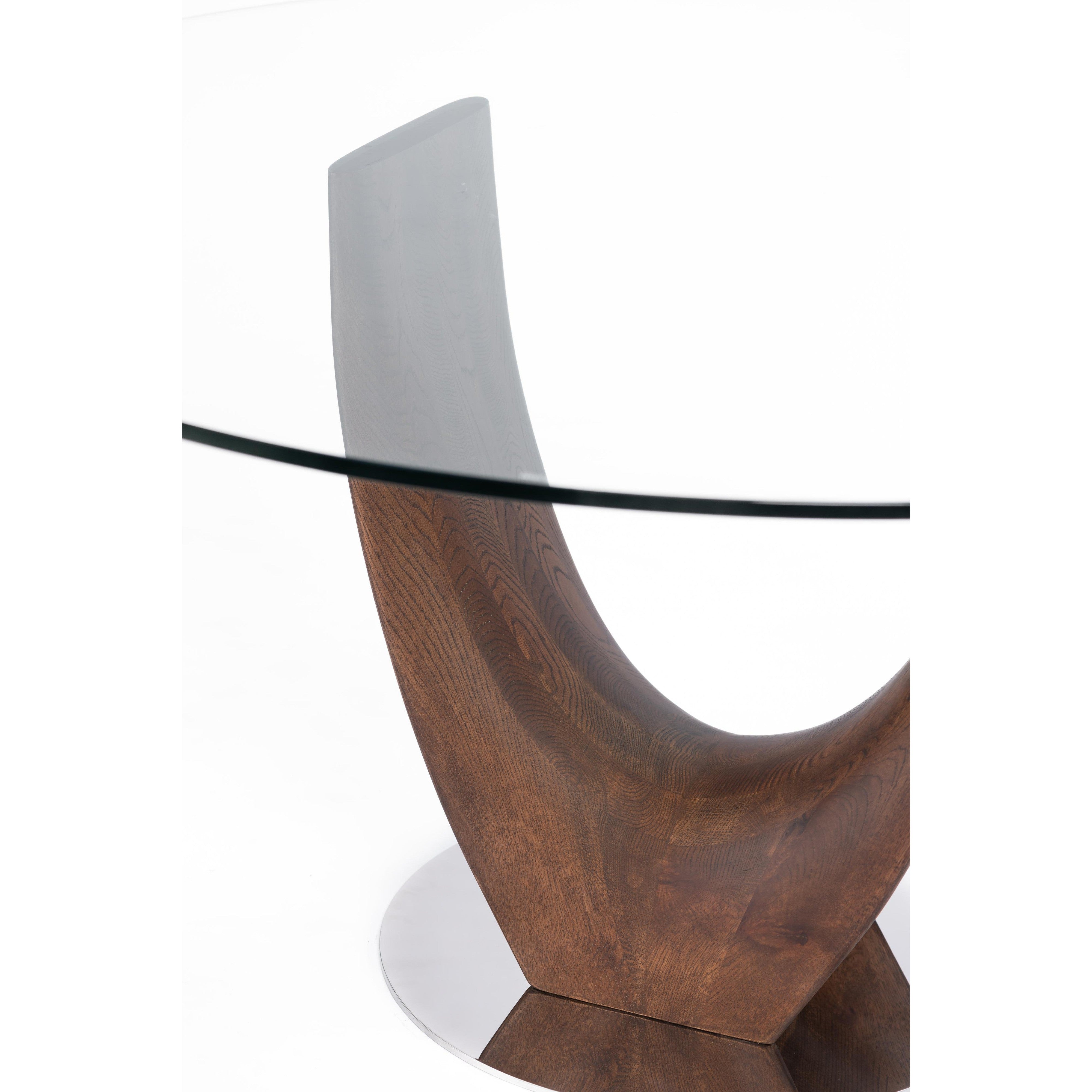 Single Round U-leg Dining Table