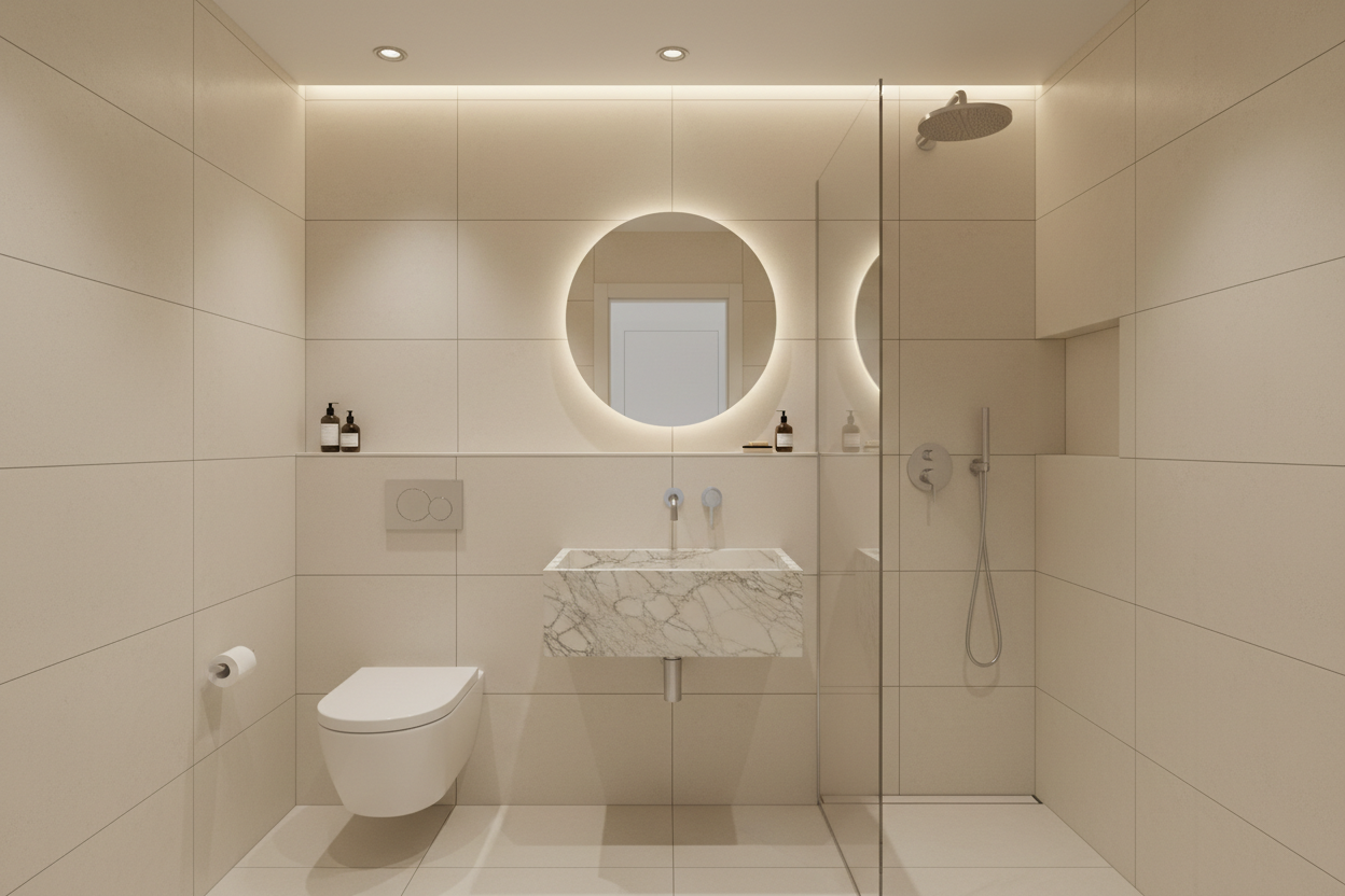 bathroom size 2 * 2 with ceramic and marble basin