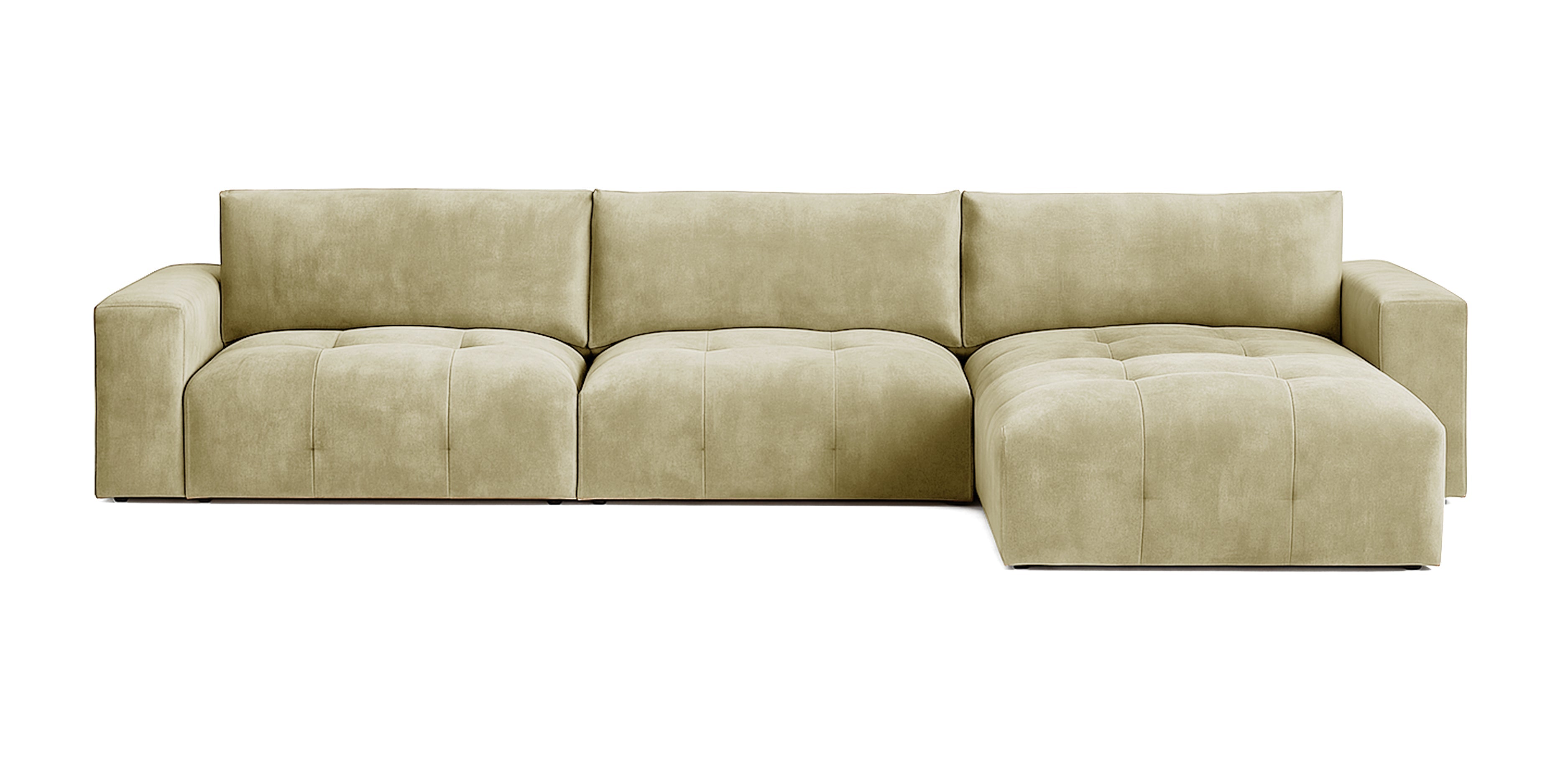 Bran Velvet L-Shape Sofa