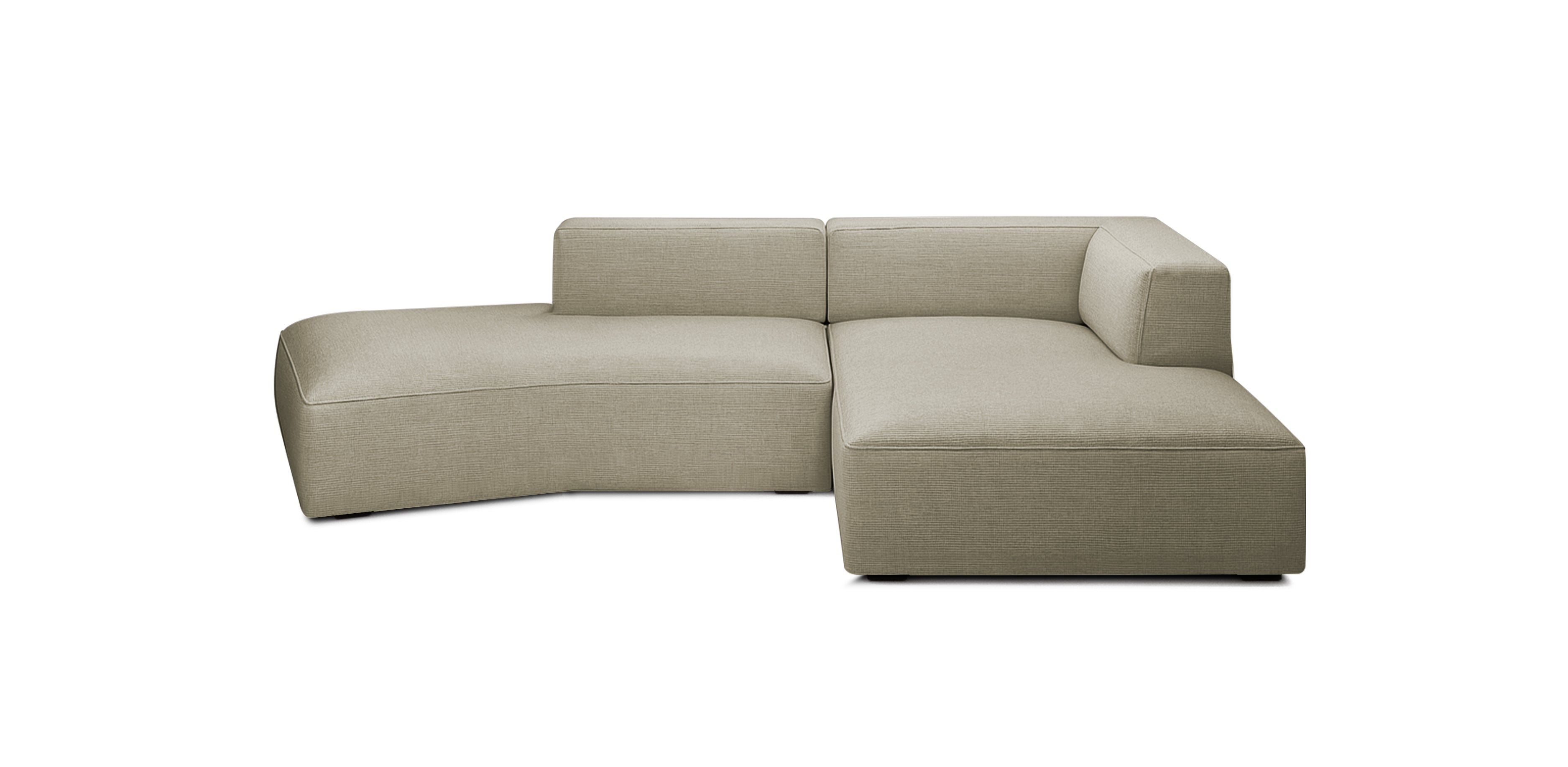 أريكة Dune 305 المصنوعة من الكتان المائل على شكل حرف L