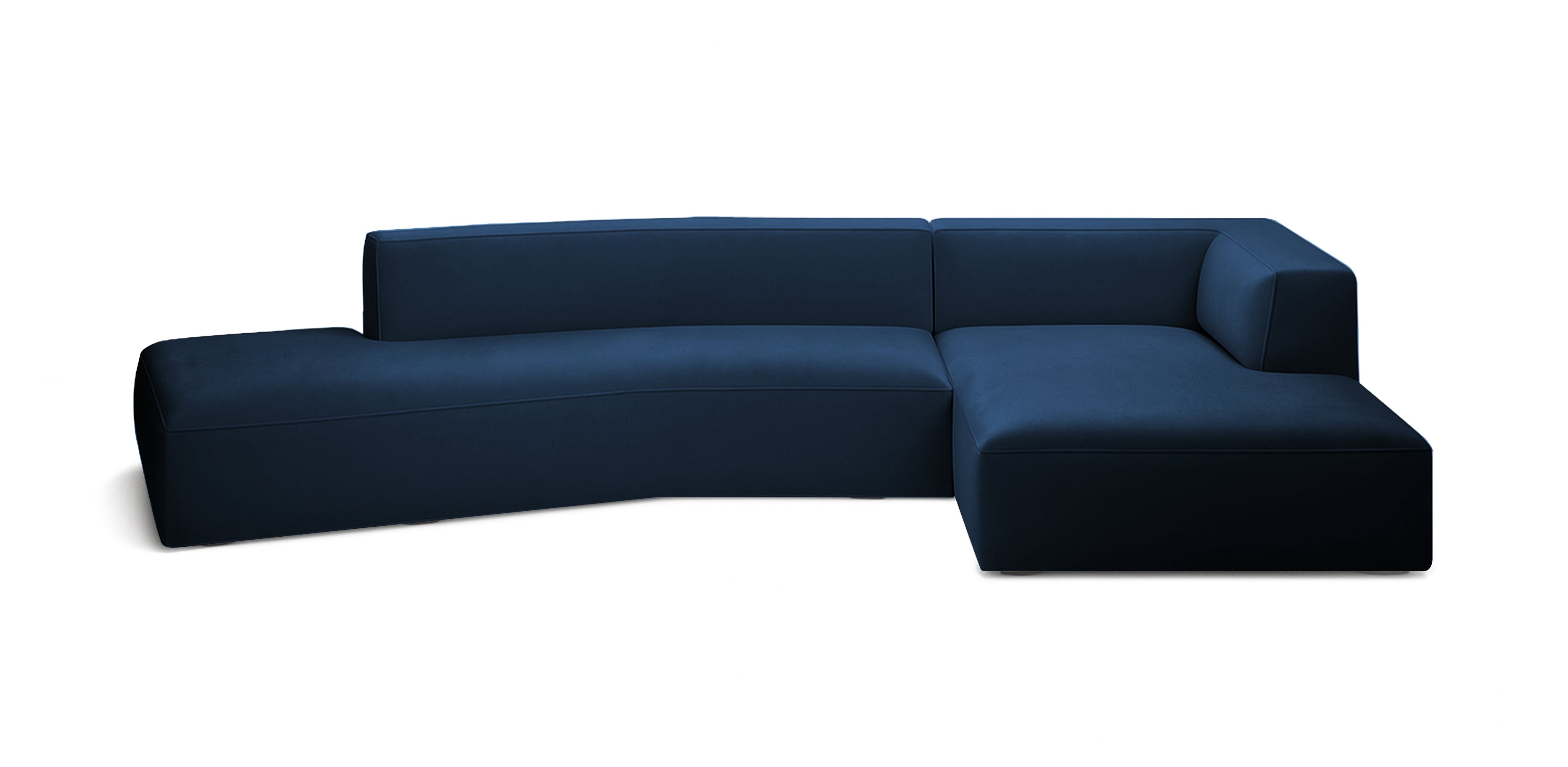 Dune 375 Velvet Inclined L-Shape Sofa