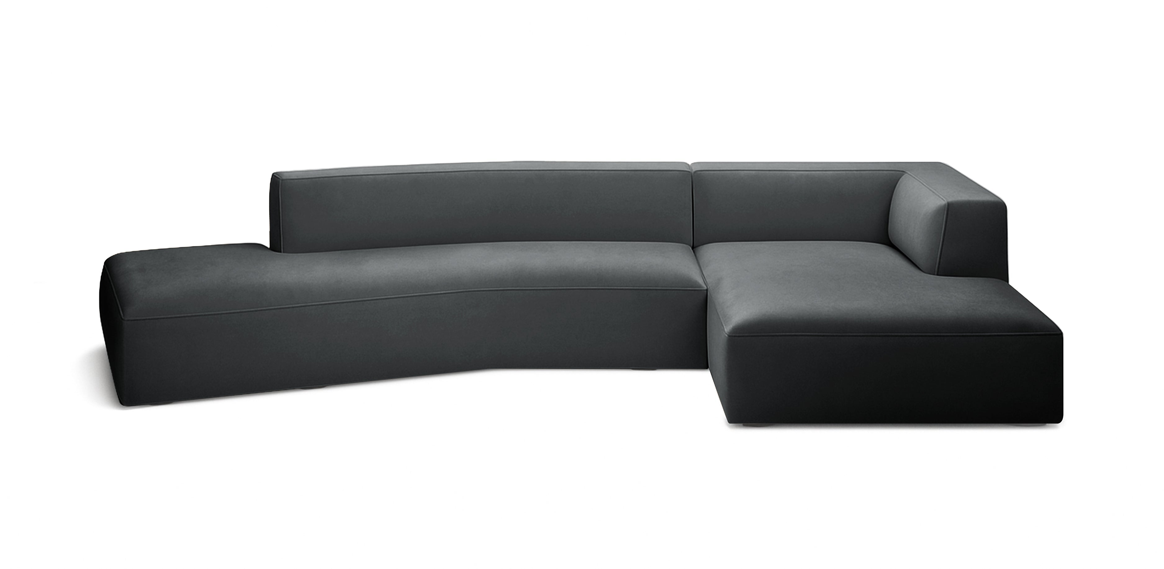 Dune 375 Velvet Inclined L-Shape Sofa