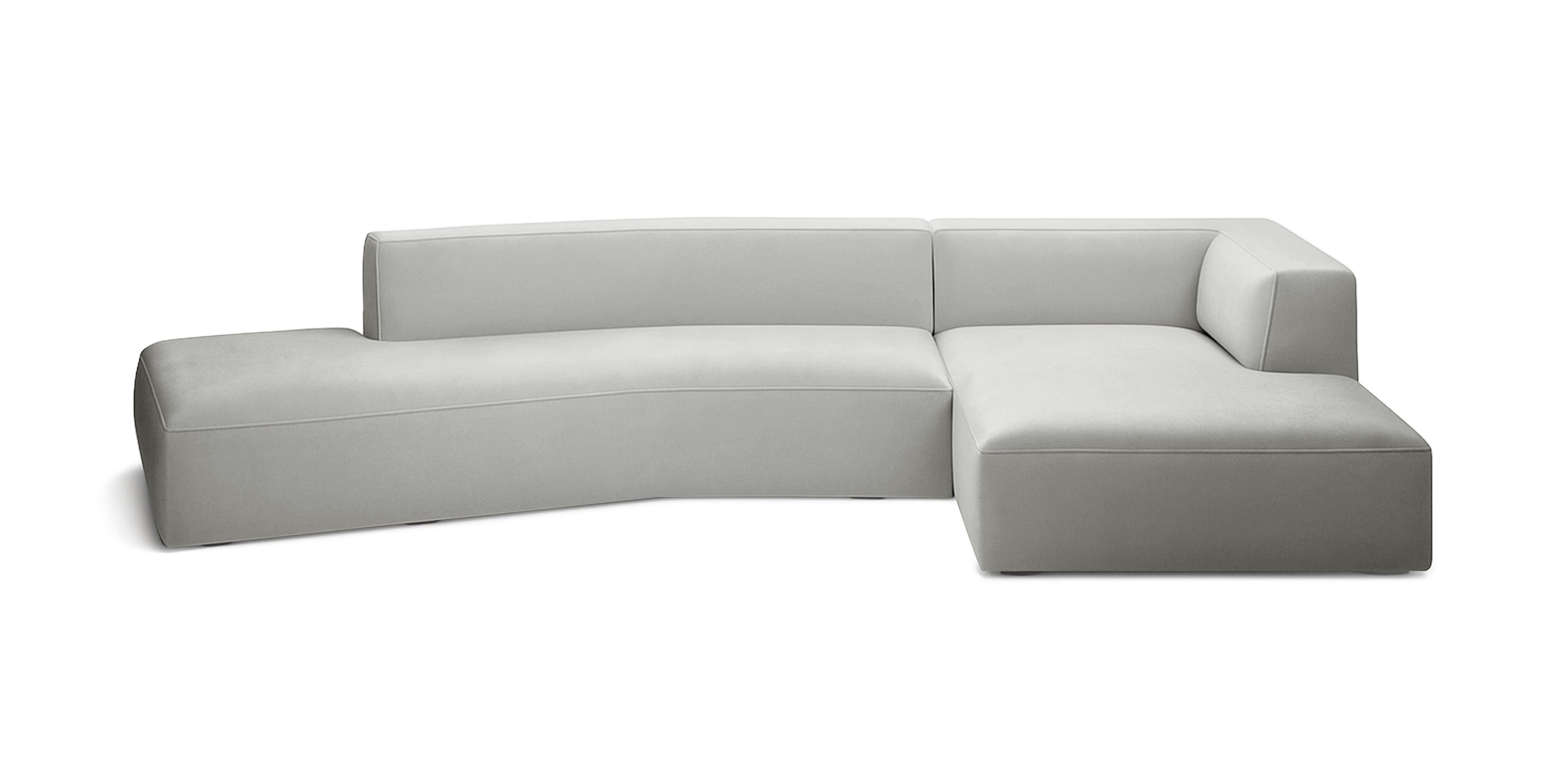 Dune 375 Velvet Inclined L-Shape Sofa