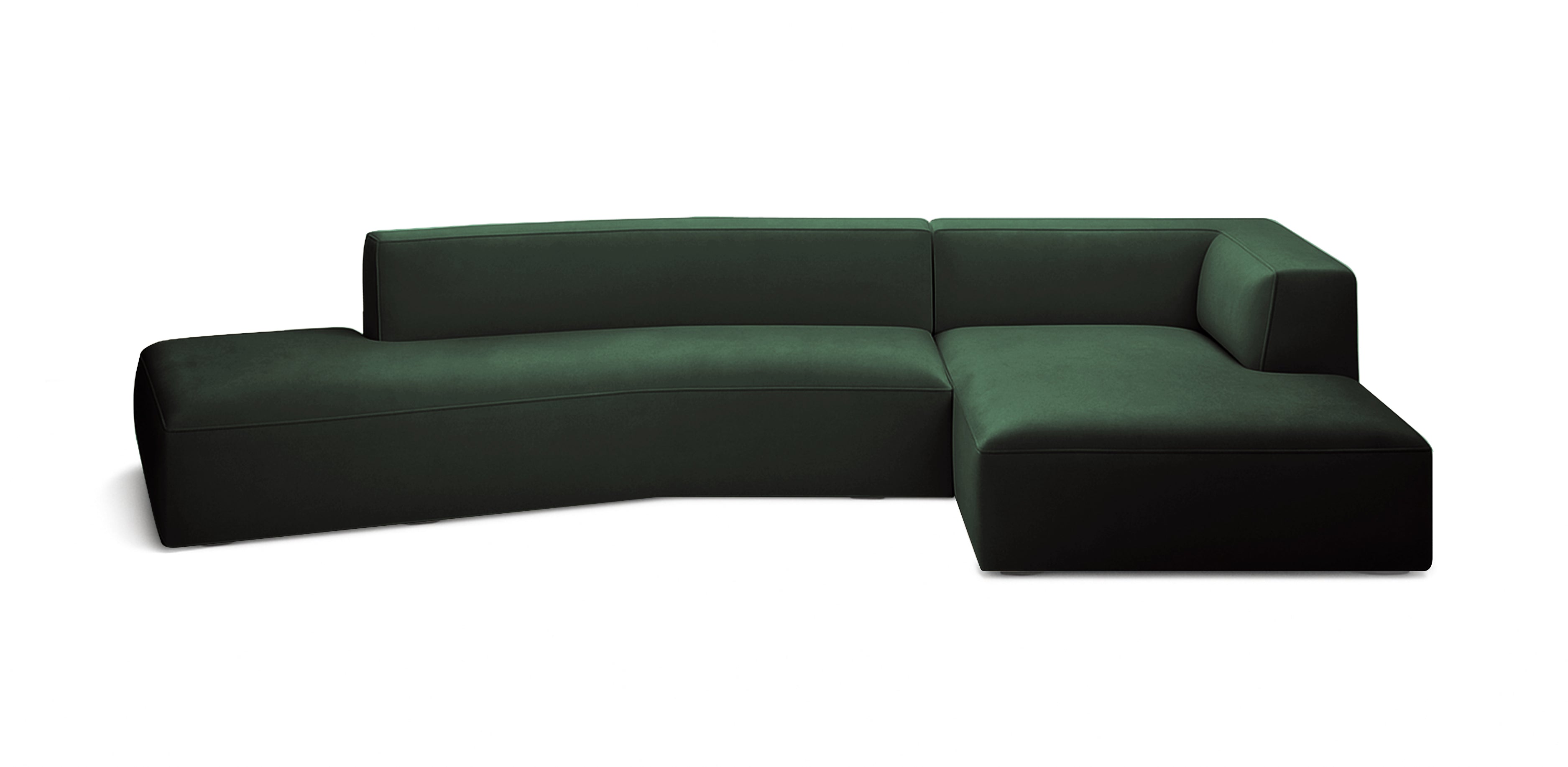 Dune 375 Velvet Inclined L-Shape Sofa