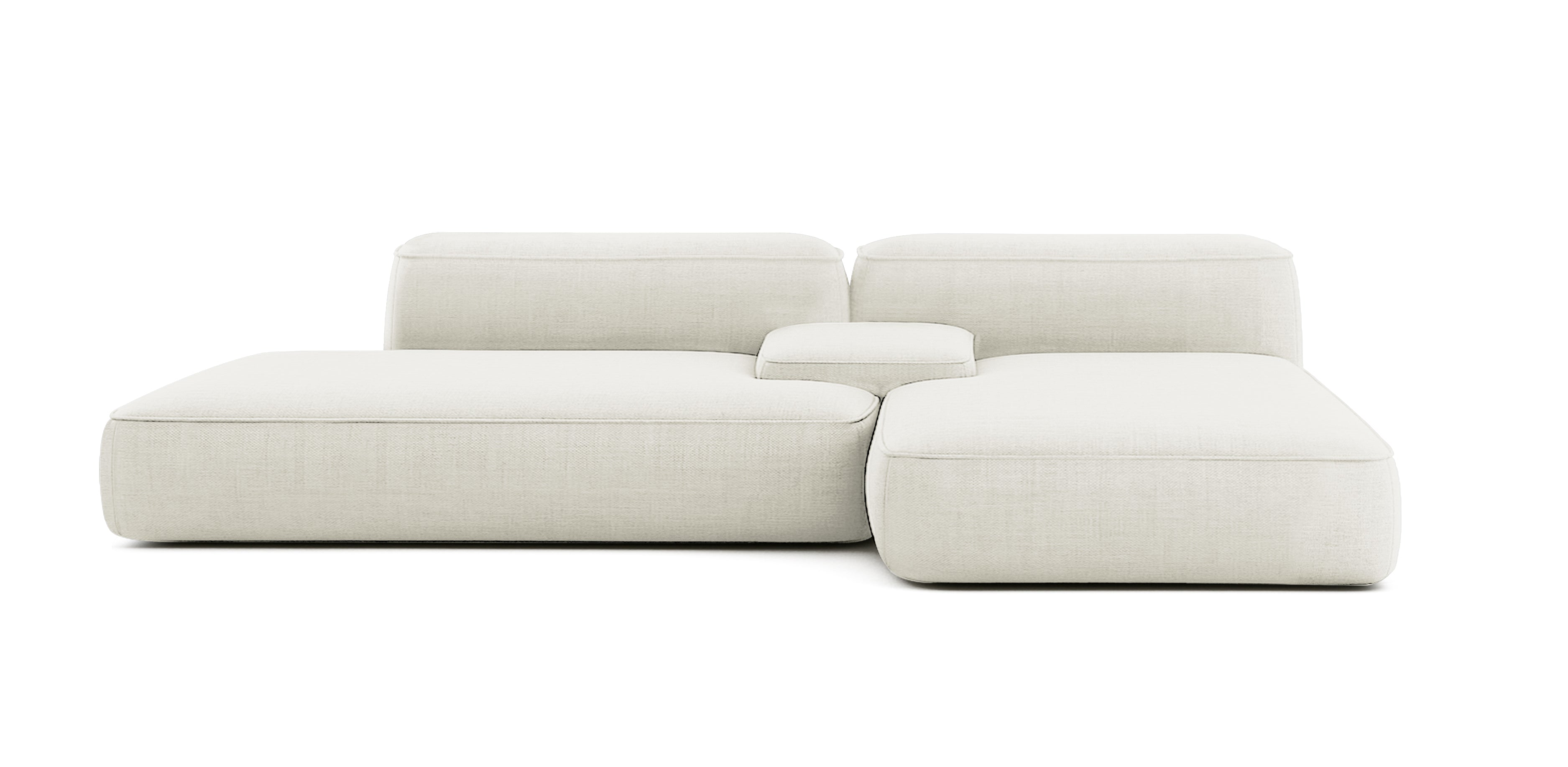 أريكة من الكتان على شكل حرف L