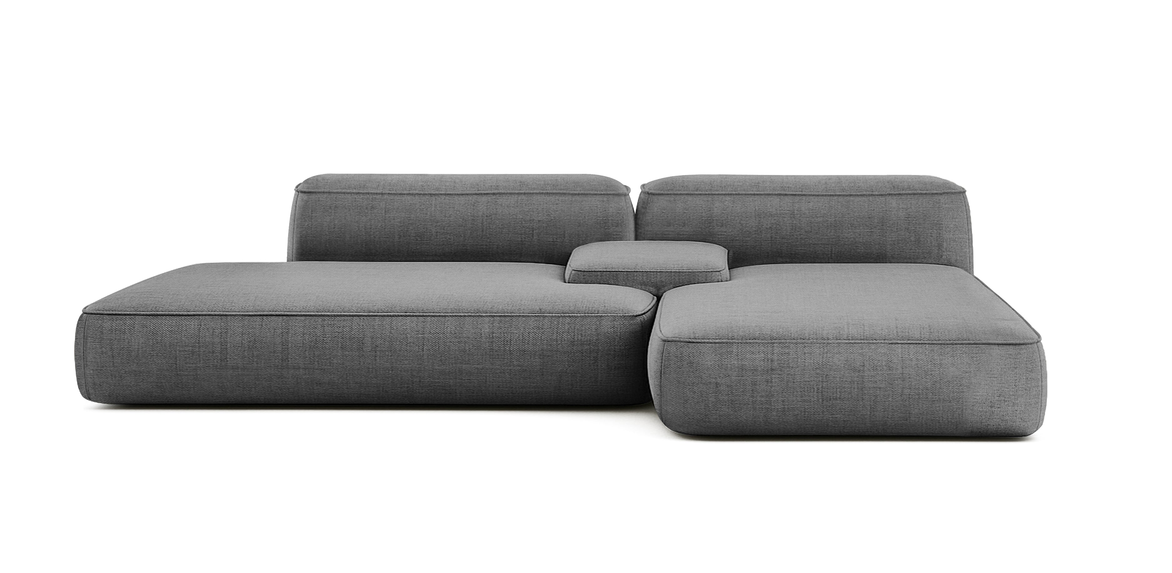 أريكة من الكتان على شكل حرف L