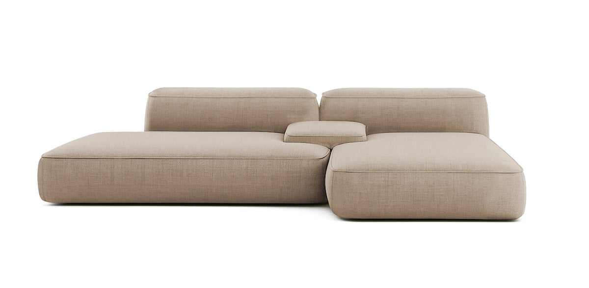 أريكة من الكتان على شكل حرف L