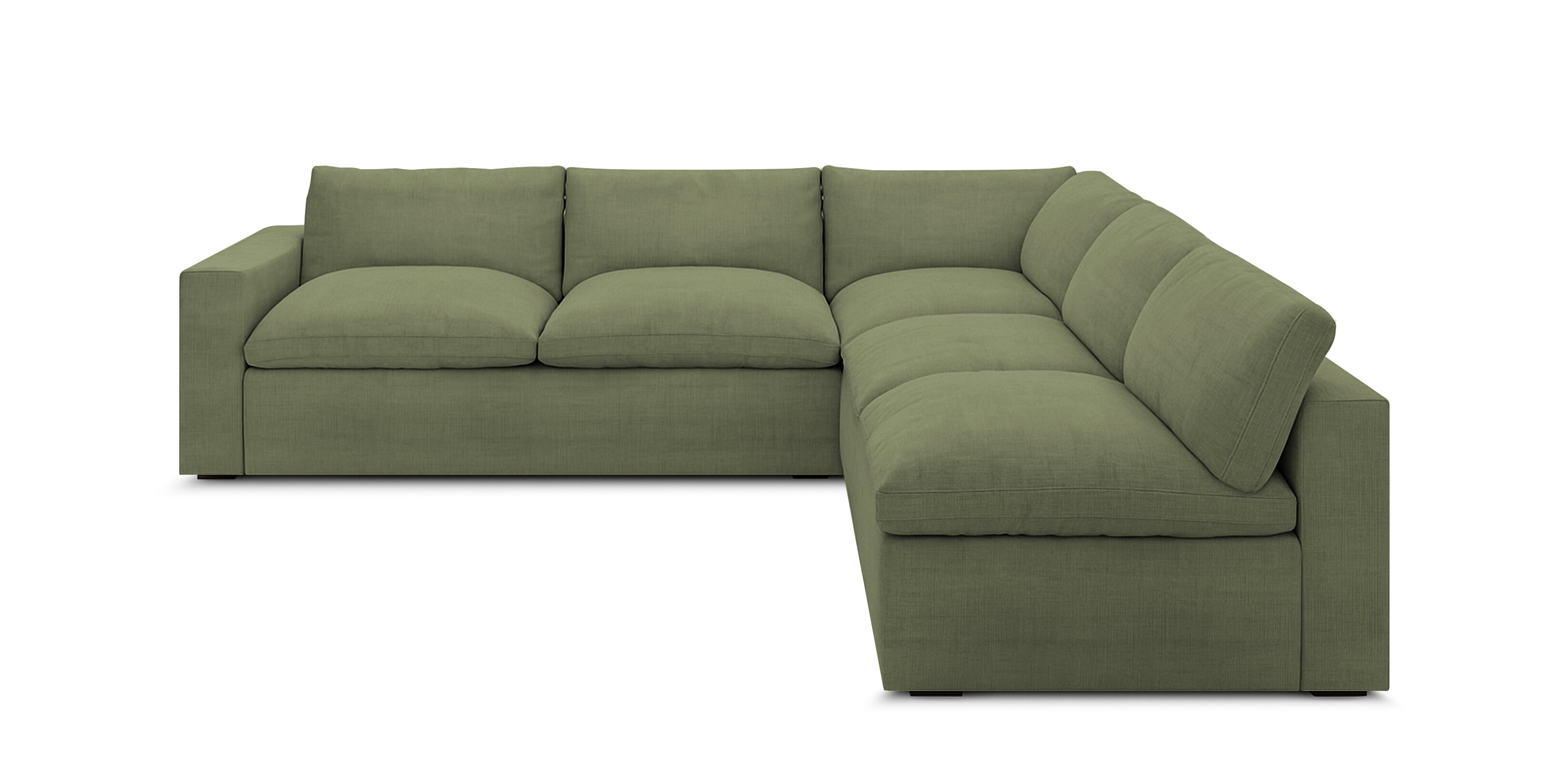 أريكة ميلو 286 كبيرة من الكتان على شكل حرف L