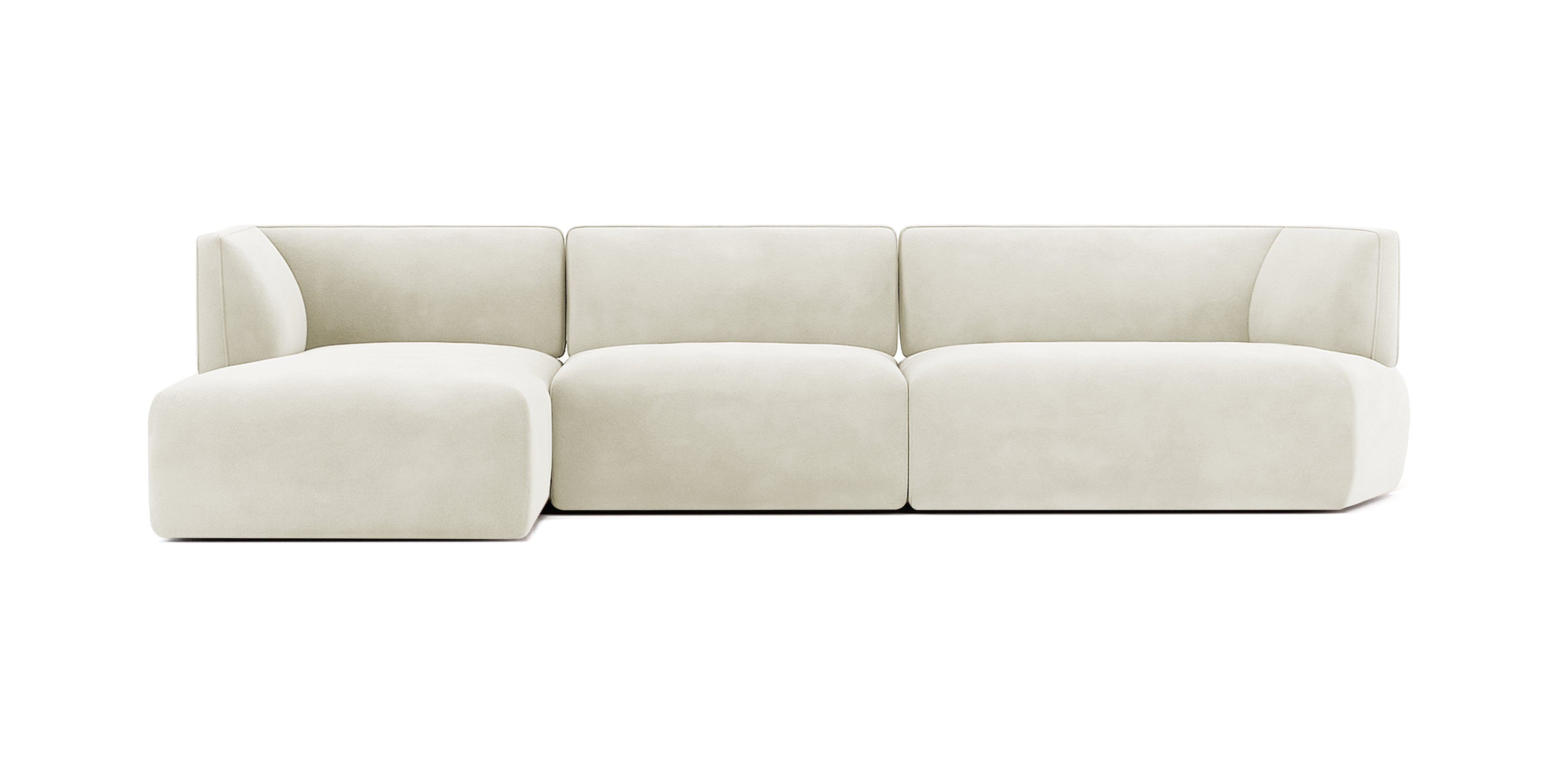 أريكة نادو المخملية على شكل حرف L