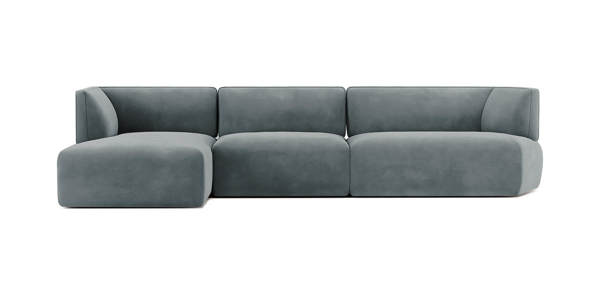 أريكة نادو المخملية على شكل حرف L