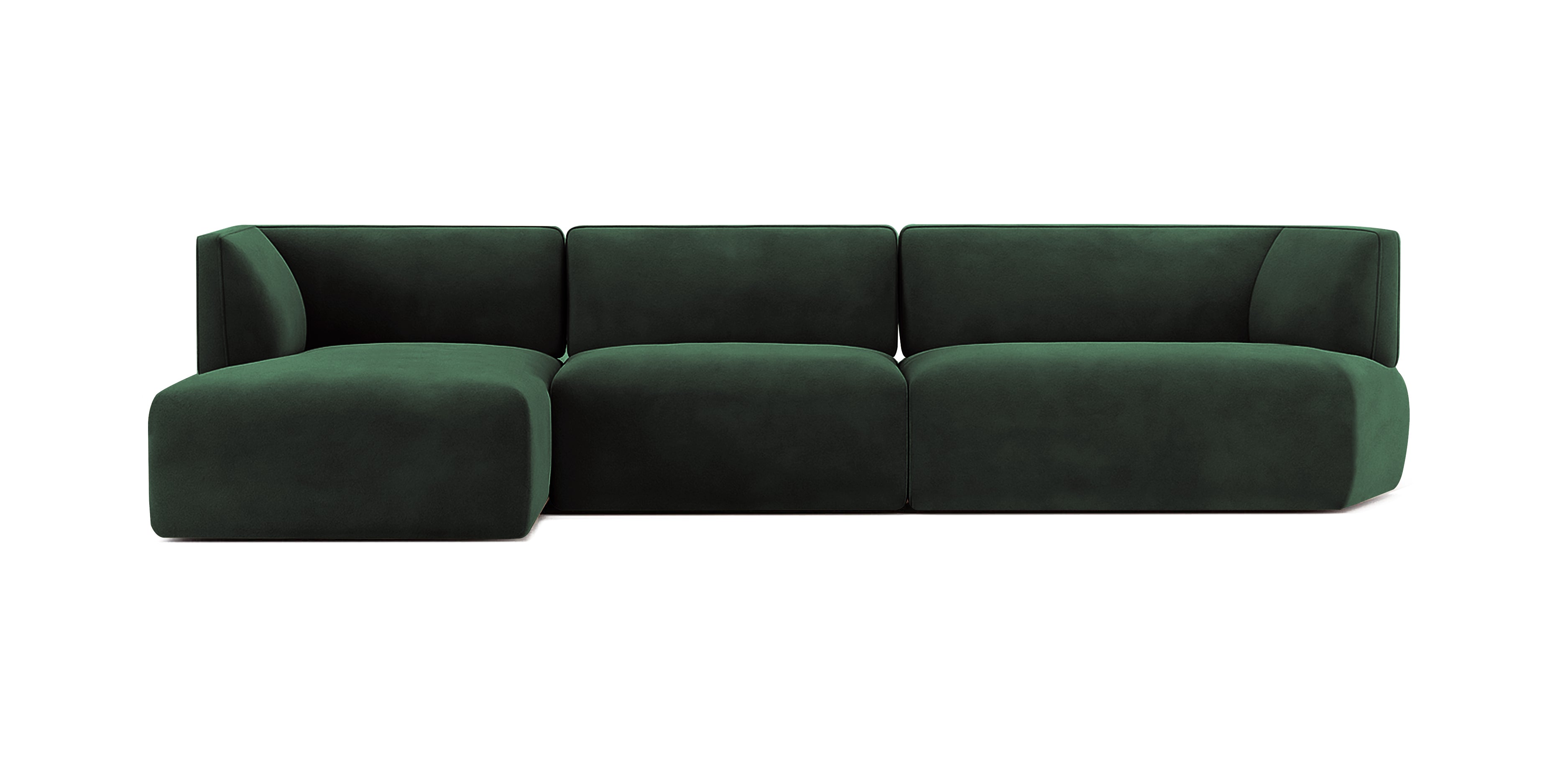 أريكة نادو المخملية على شكل حرف L