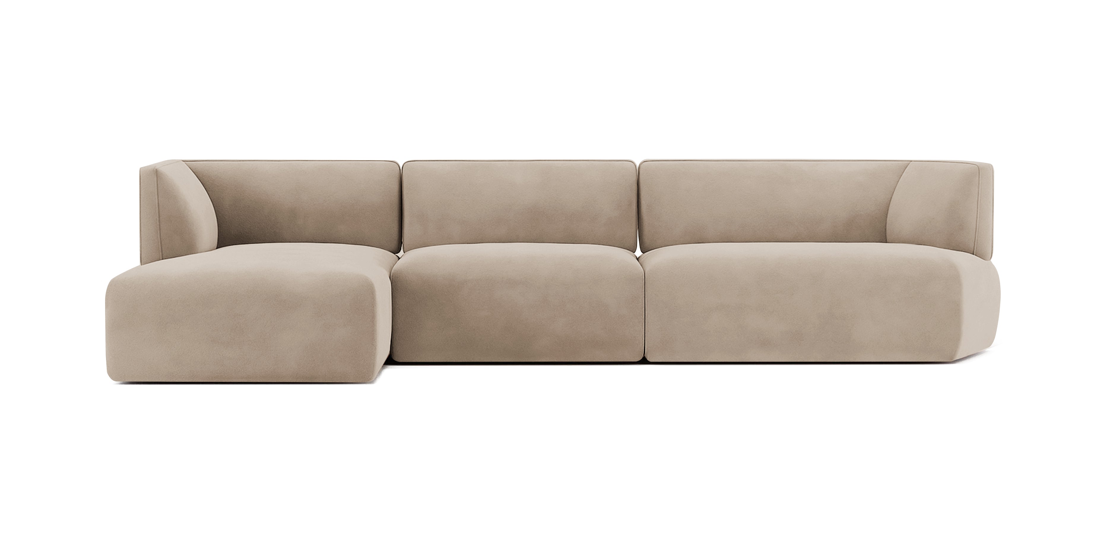 أريكة نادو المخملية على شكل حرف L