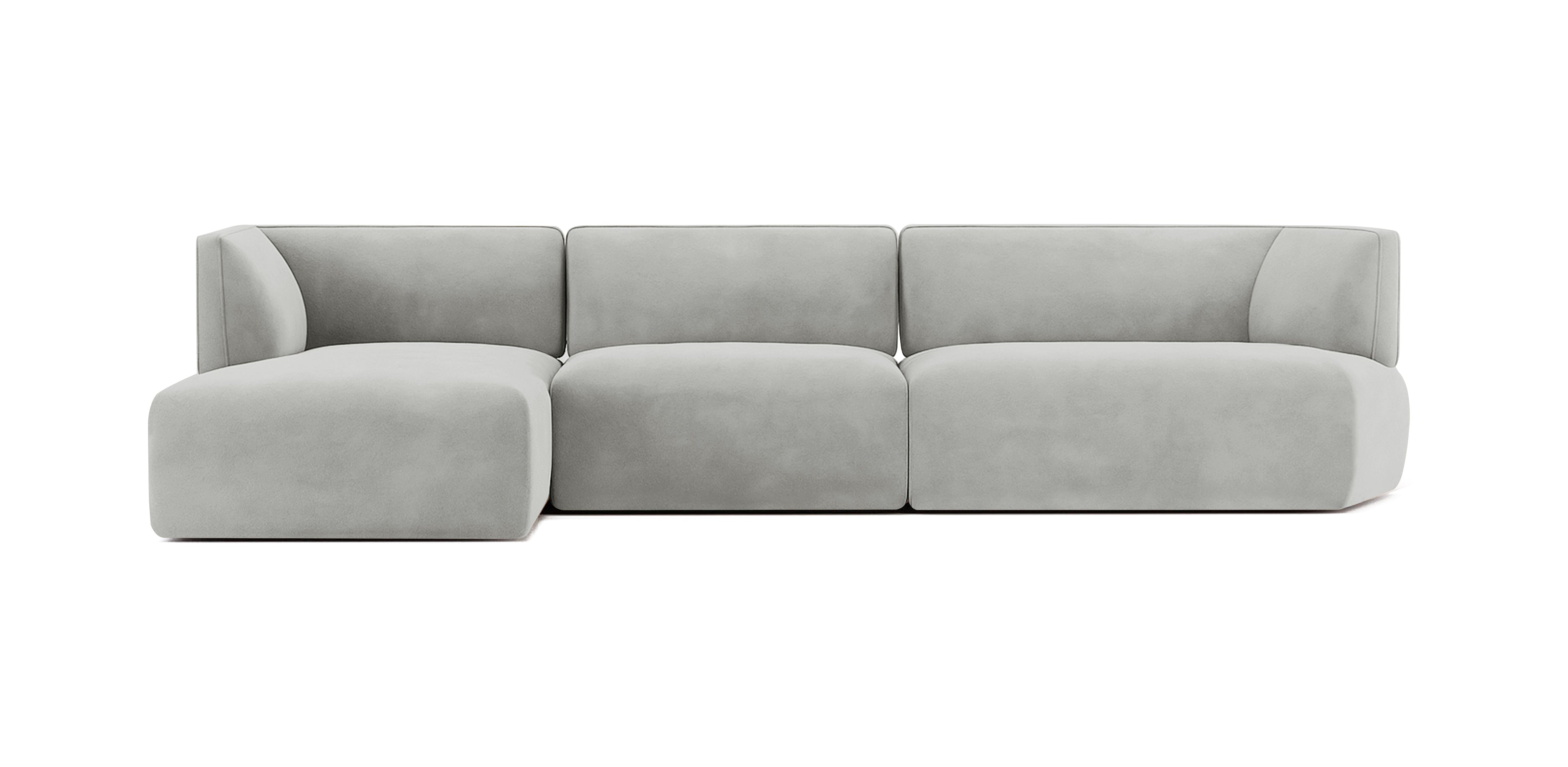 أريكة نادو المخملية على شكل حرف L