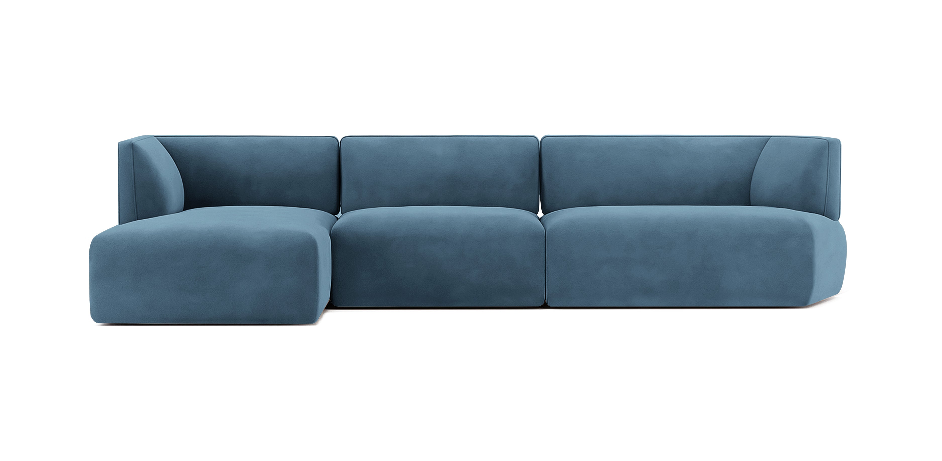 أريكة نادو المخملية على شكل حرف L