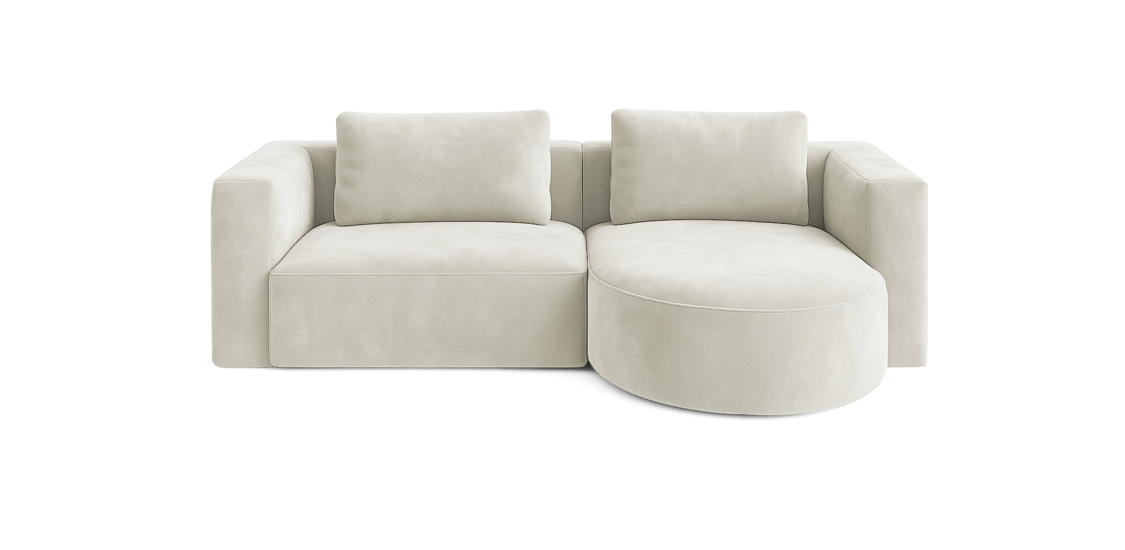 أريكة روند 230 المخملية على شكل حرف L