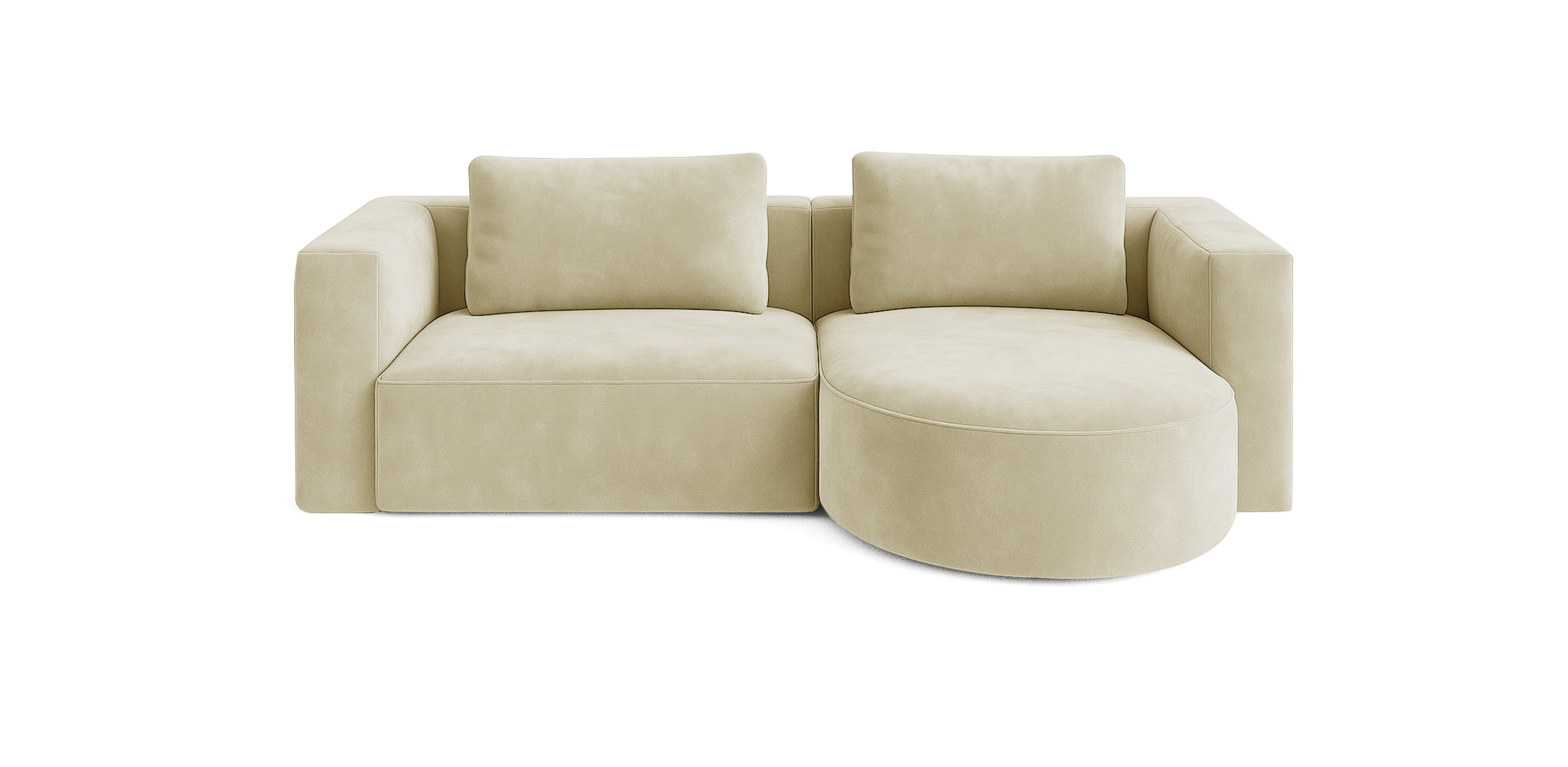 أريكة روند 230 المخملية على شكل حرف L