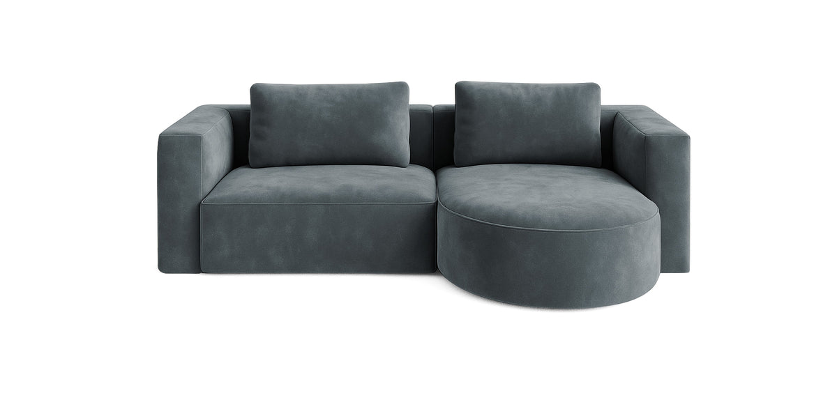 أريكة روند 230 المخملية على شكل حرف L