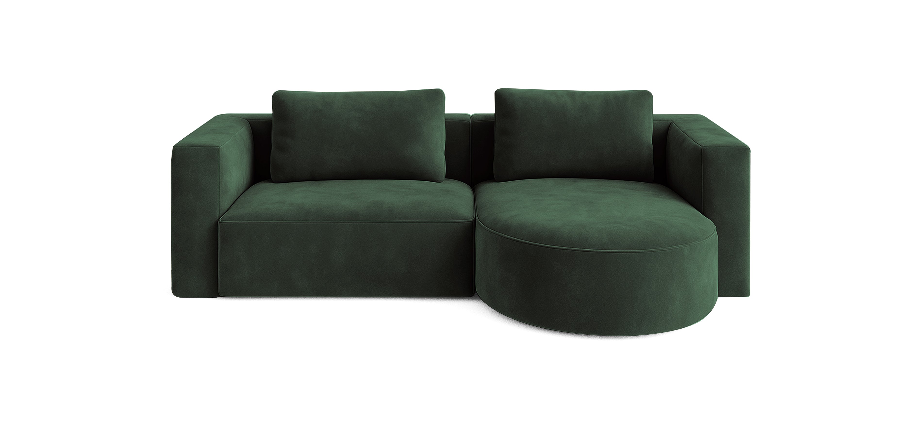 أريكة روند 230 المخملية على شكل حرف L