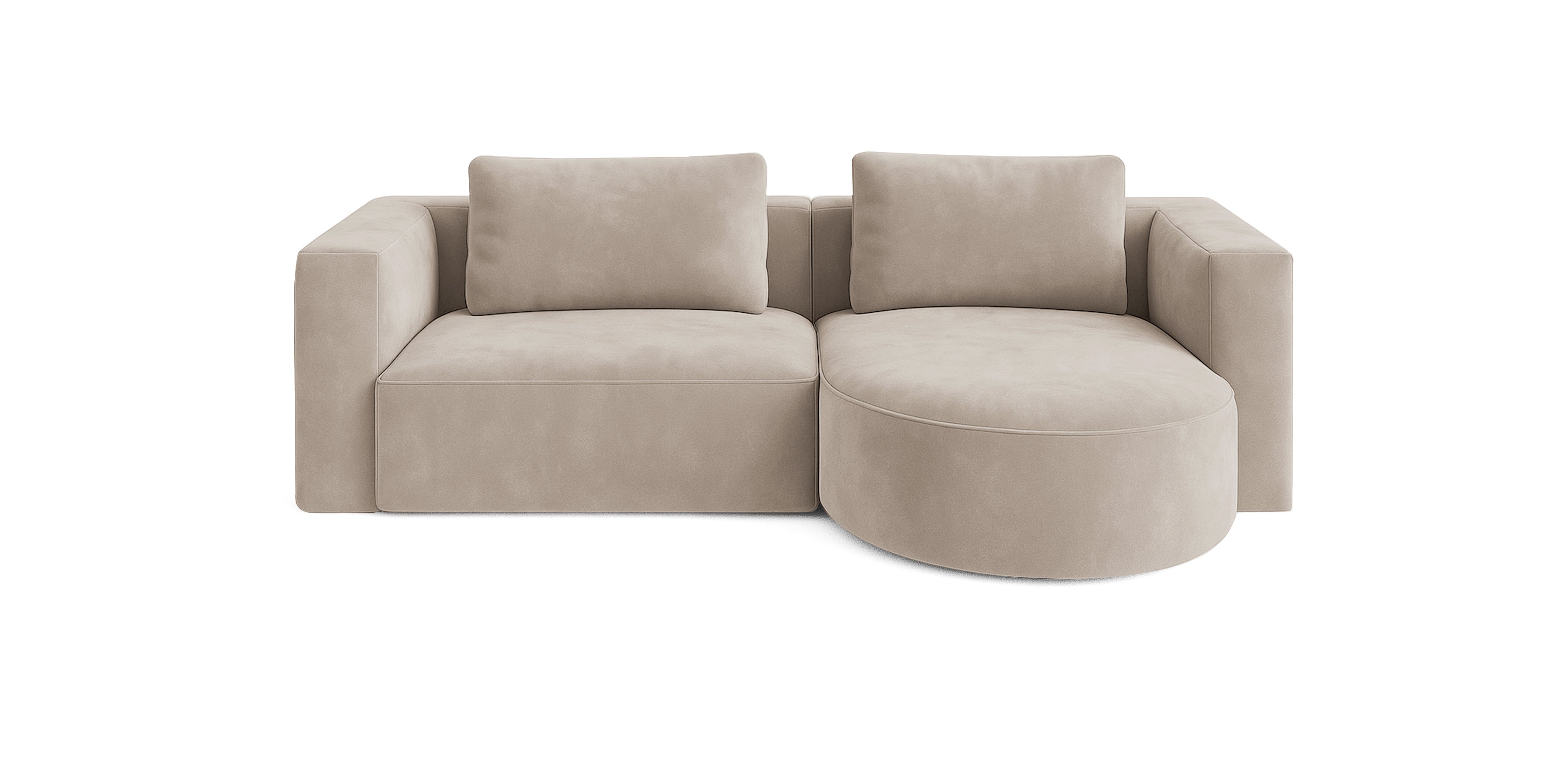 أريكة روند 230 المخملية على شكل حرف L