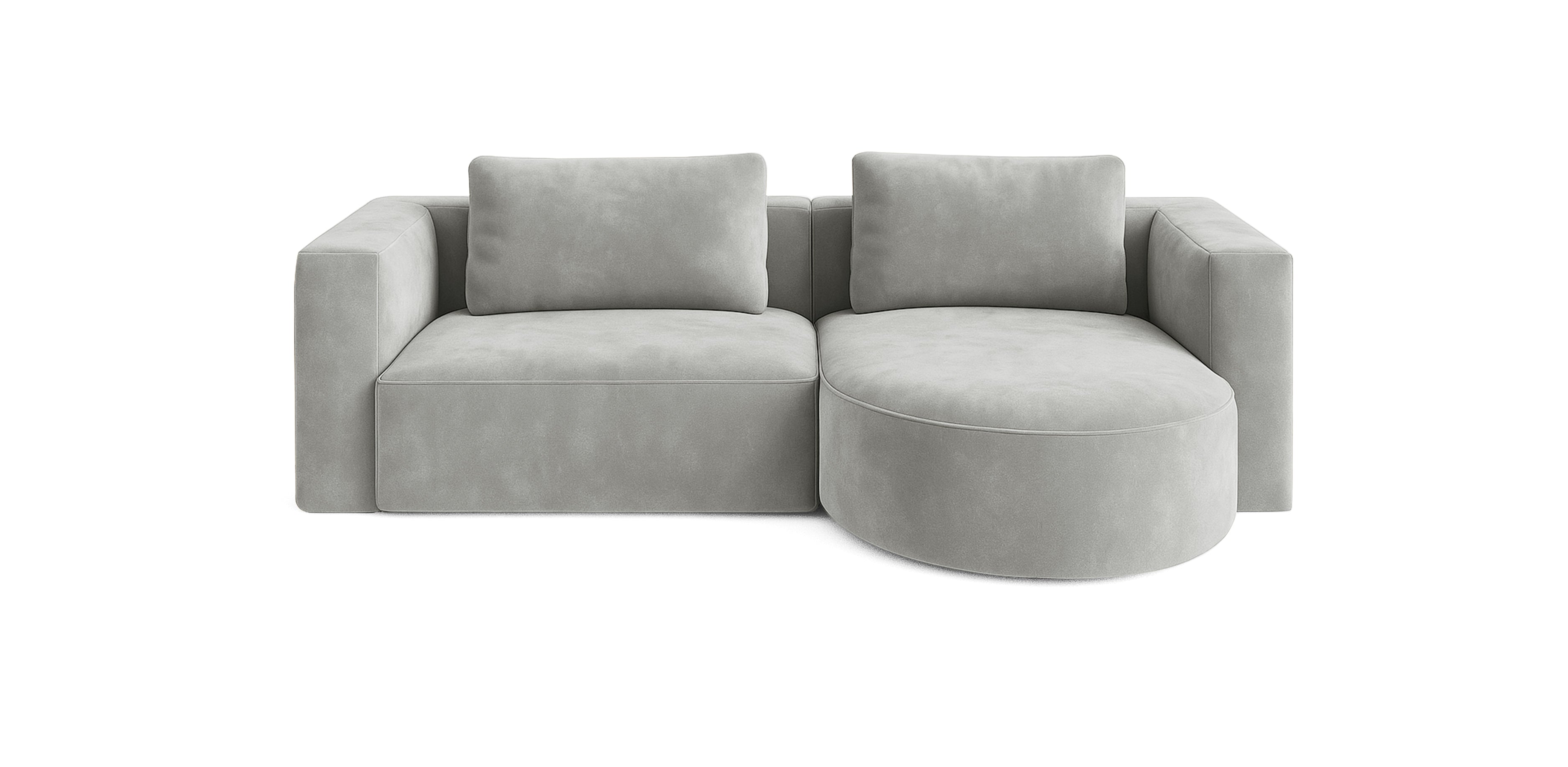 أريكة روند 230 المخملية على شكل حرف L