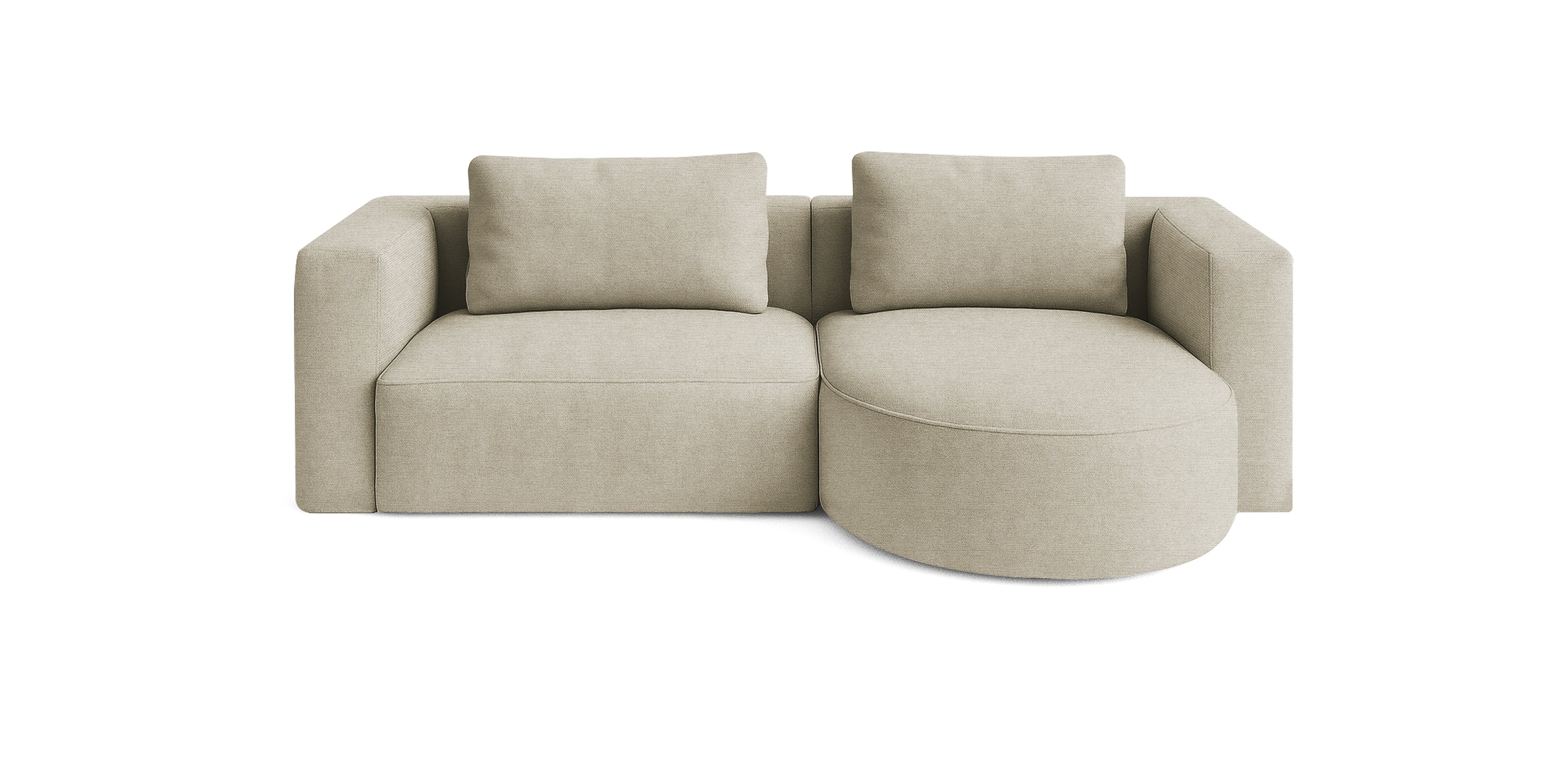 أريكة روند 230 الكتانية على شكل حرف L