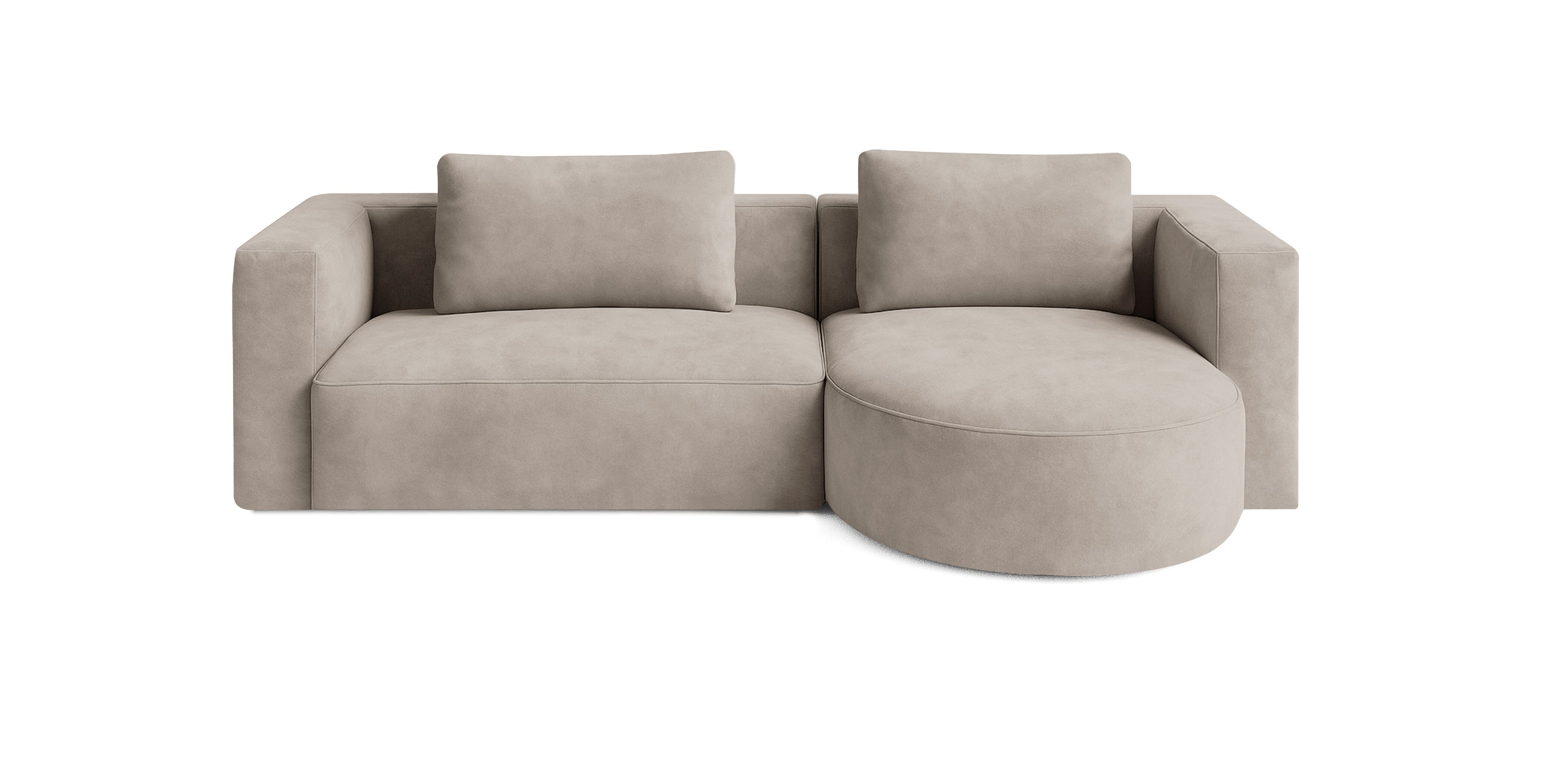 أريكة روند 265 المخملية على شكل حرف L