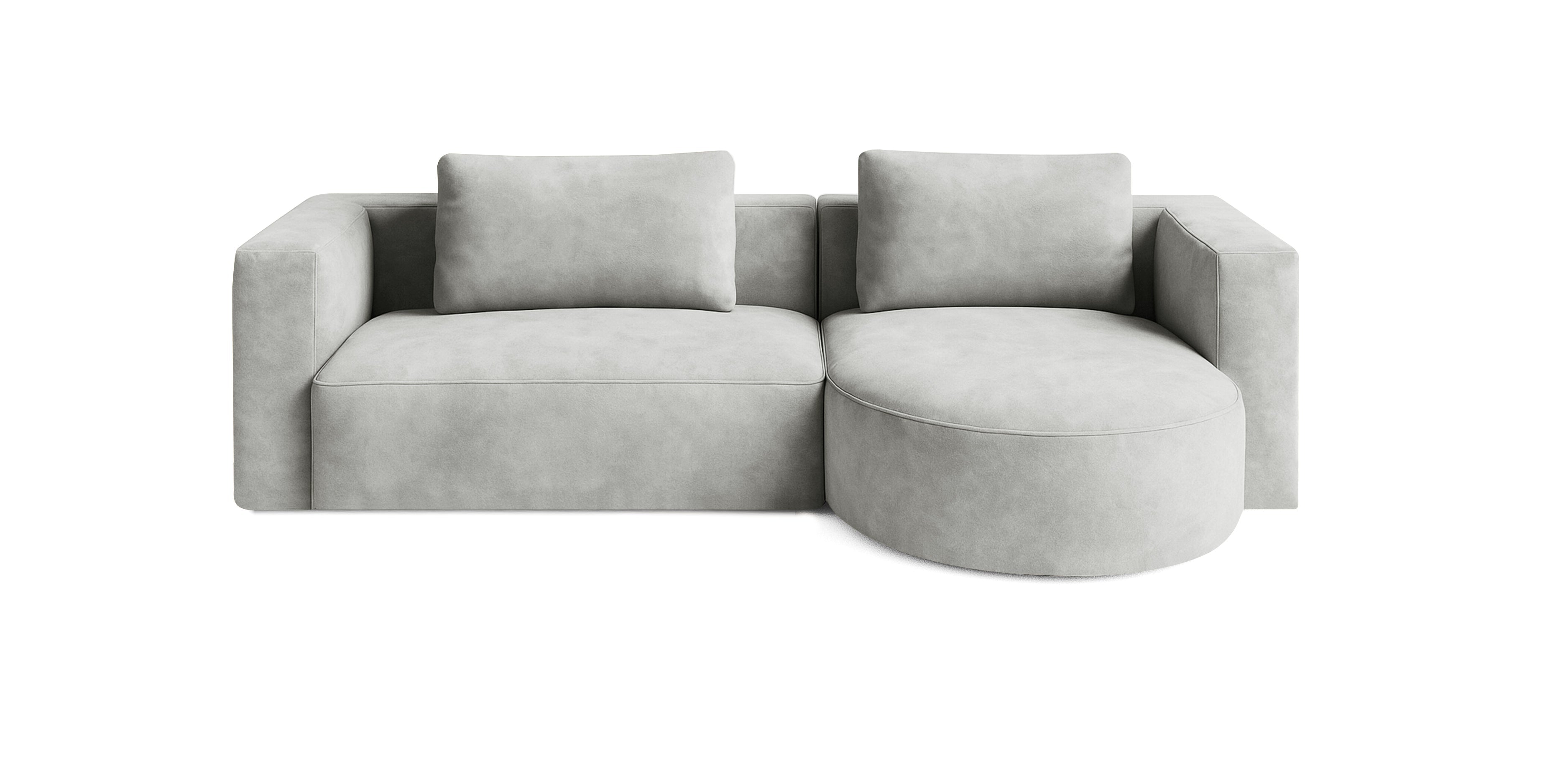 أريكة روند 265 المخملية على شكل حرف L