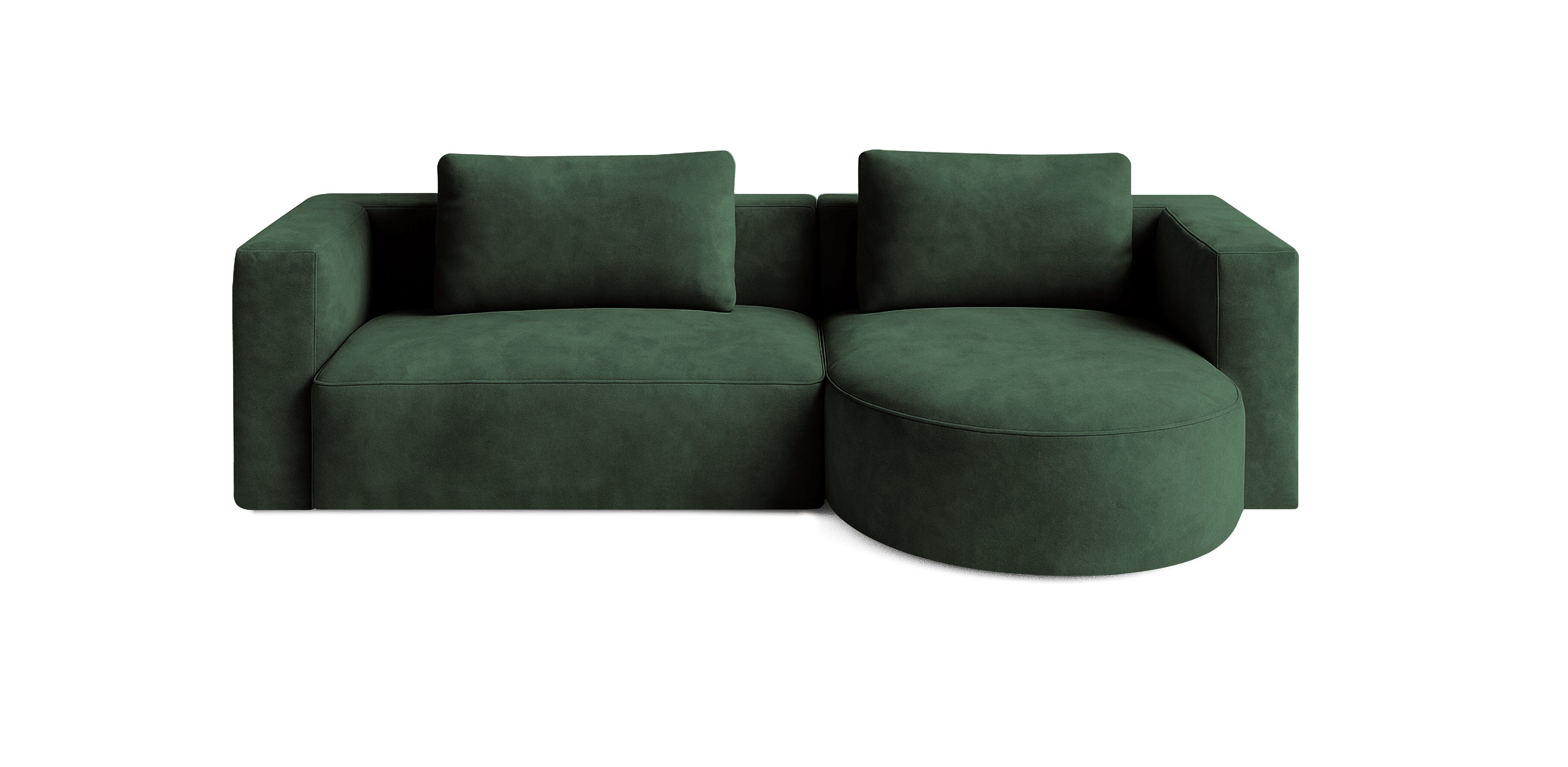 أريكة روند 265 المخملية على شكل حرف L