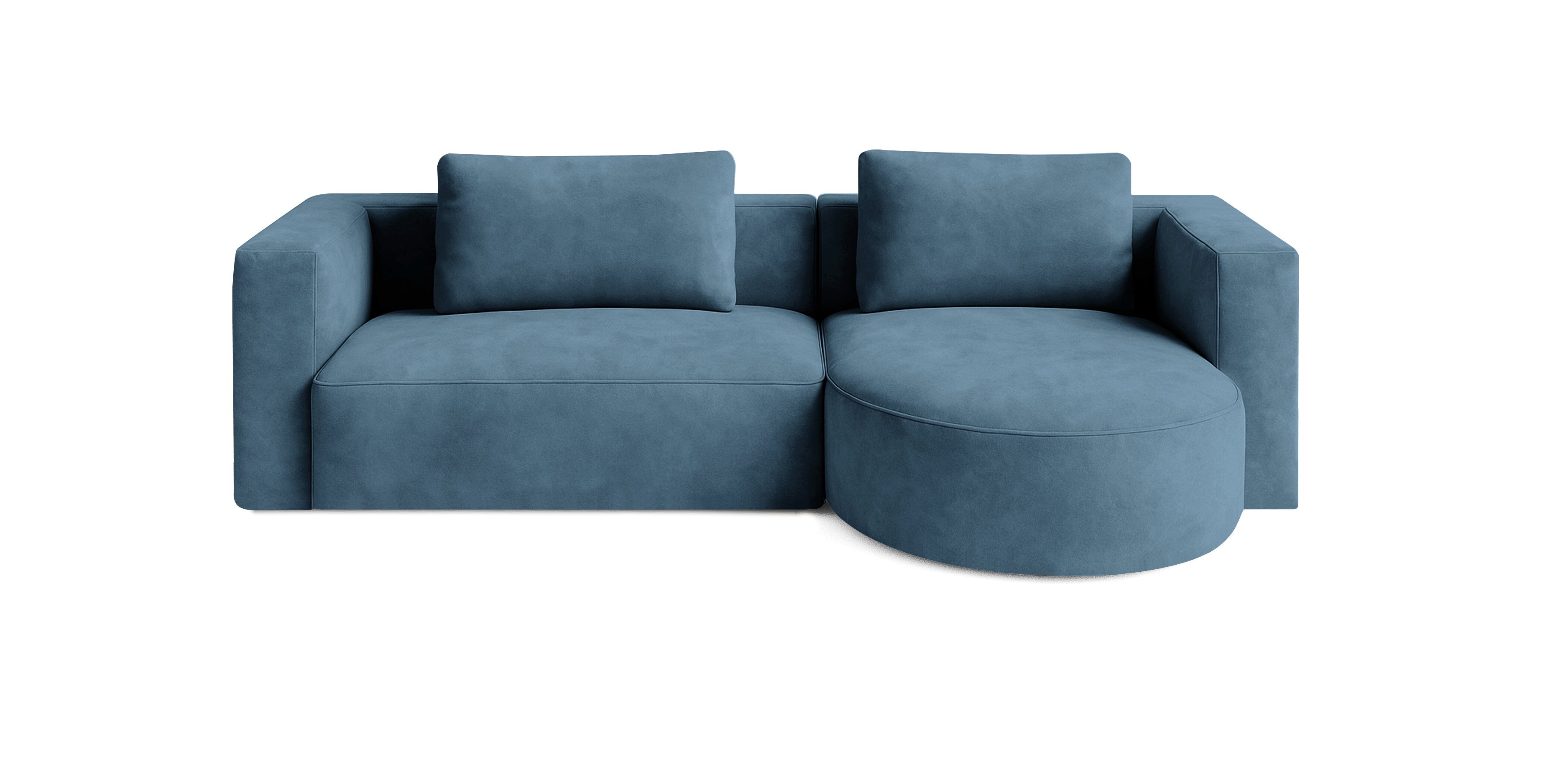 أريكة روند 265 المخملية على شكل حرف L