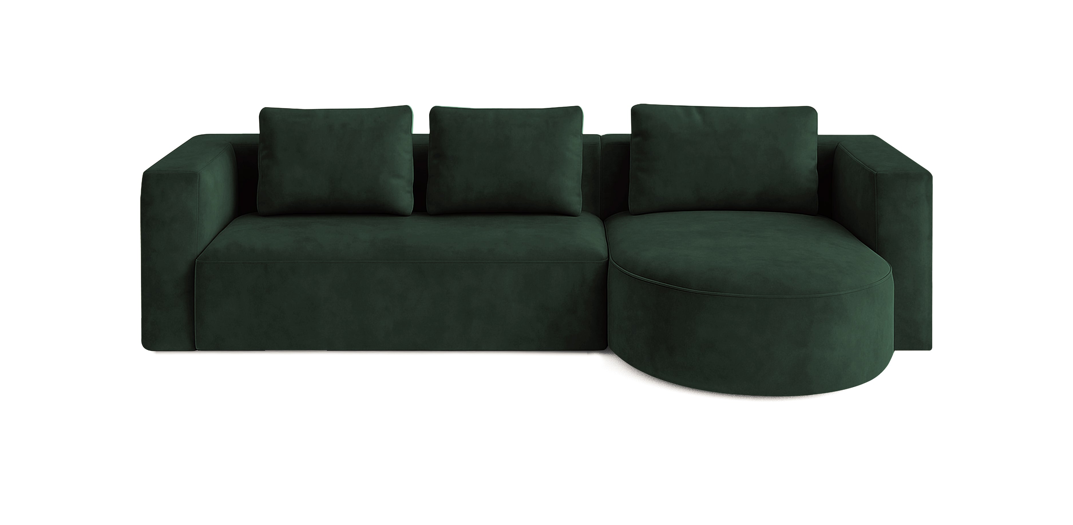 أريكة روند 295 المخملية على شكل حرف L