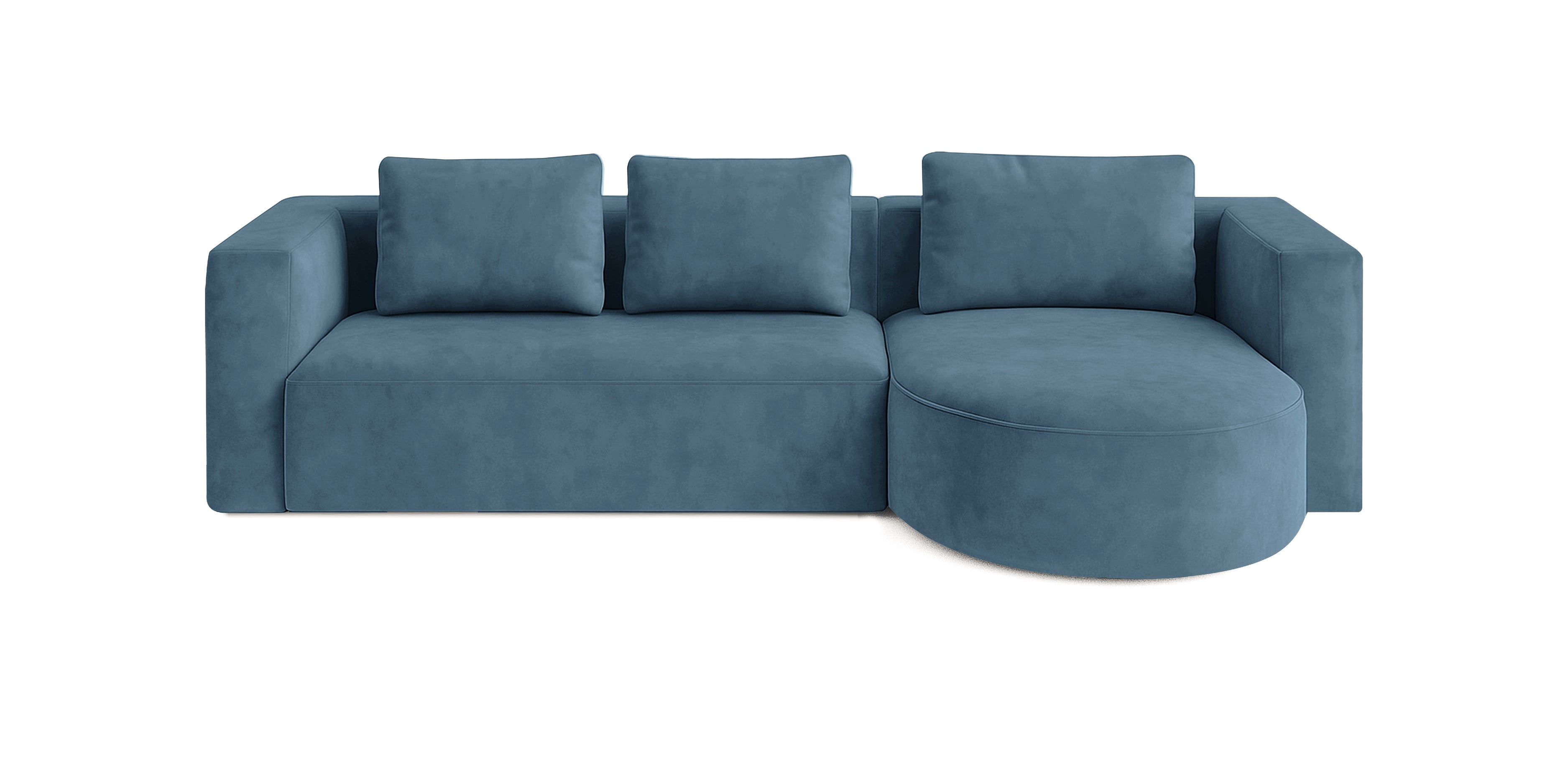 أريكة روند 295 المخملية على شكل حرف L