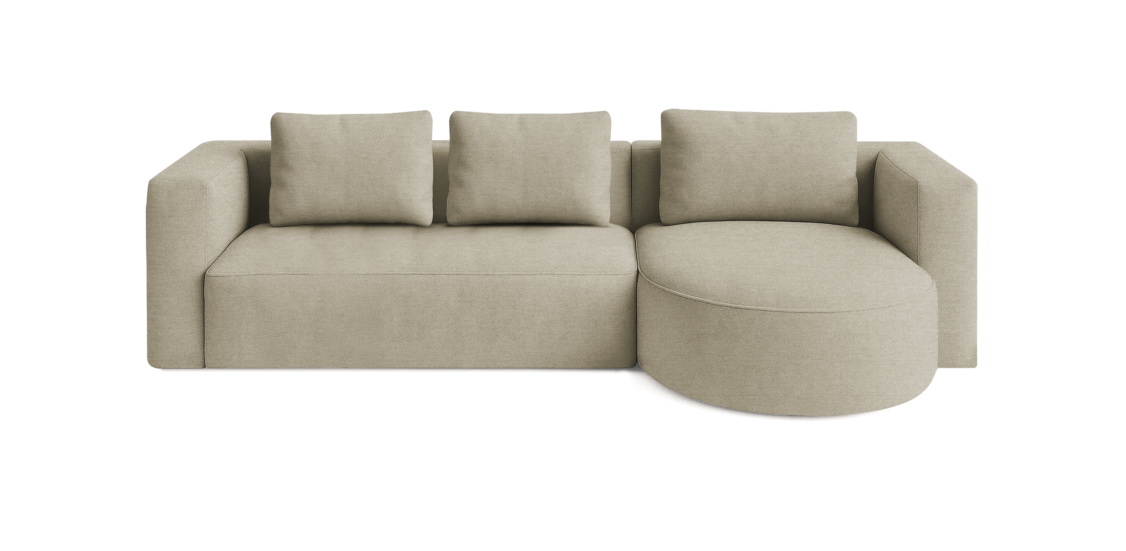 أريكة روند 295 الكتانية على شكل حرف L