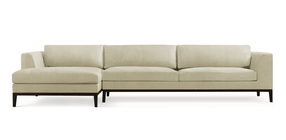 أريكة سكاي لاين المصنوعة من الجلد الصناعي على شكل حرف L 