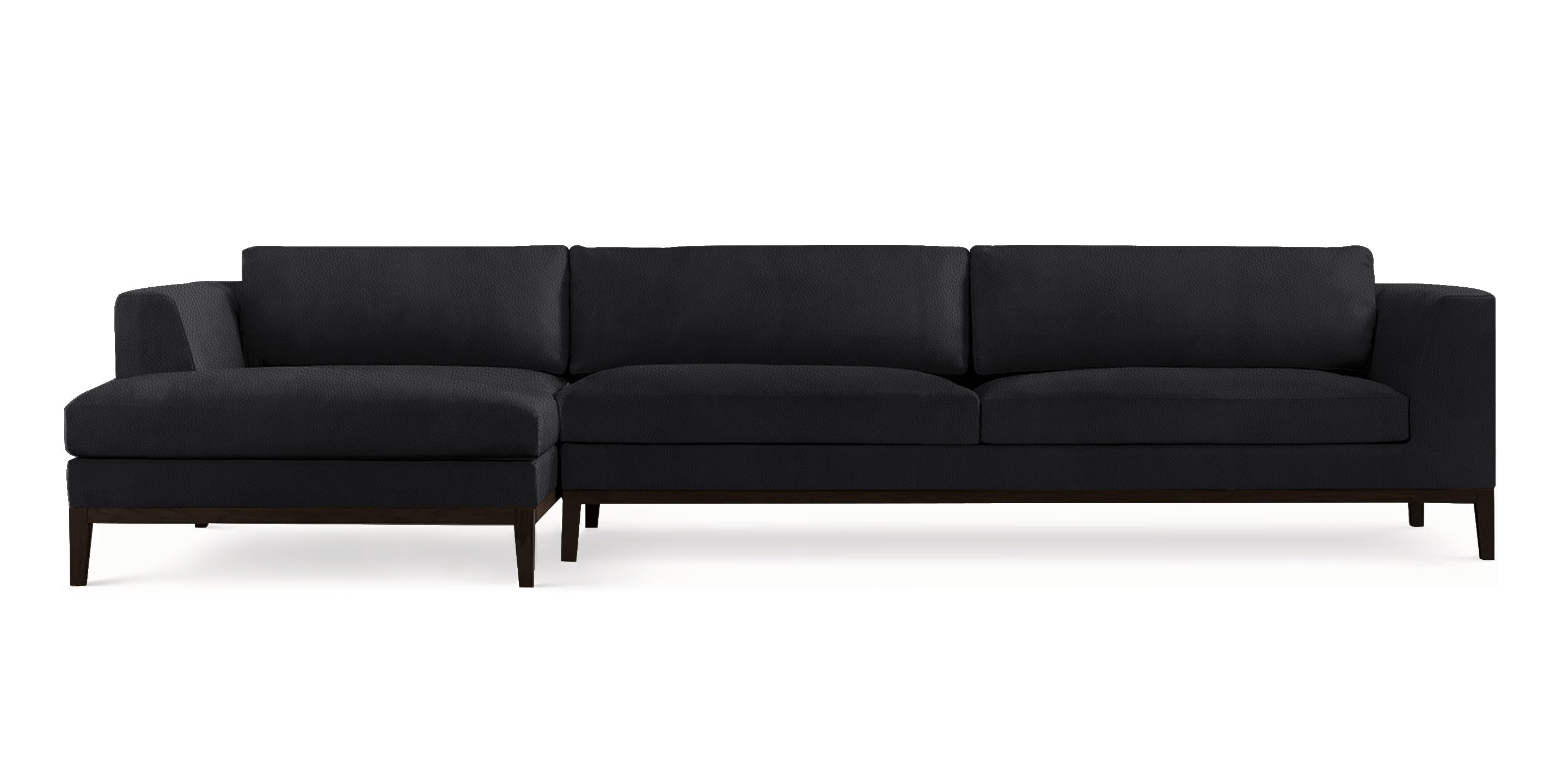 أريكة سكاي لاين المصنوعة من الجلد الصناعي على شكل حرف L 