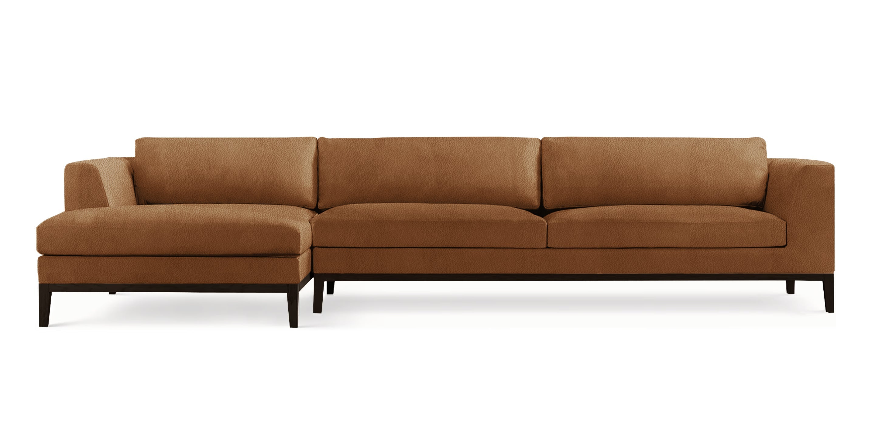 أريكة سكاي لاين المصنوعة من الجلد الصناعي على شكل حرف L 