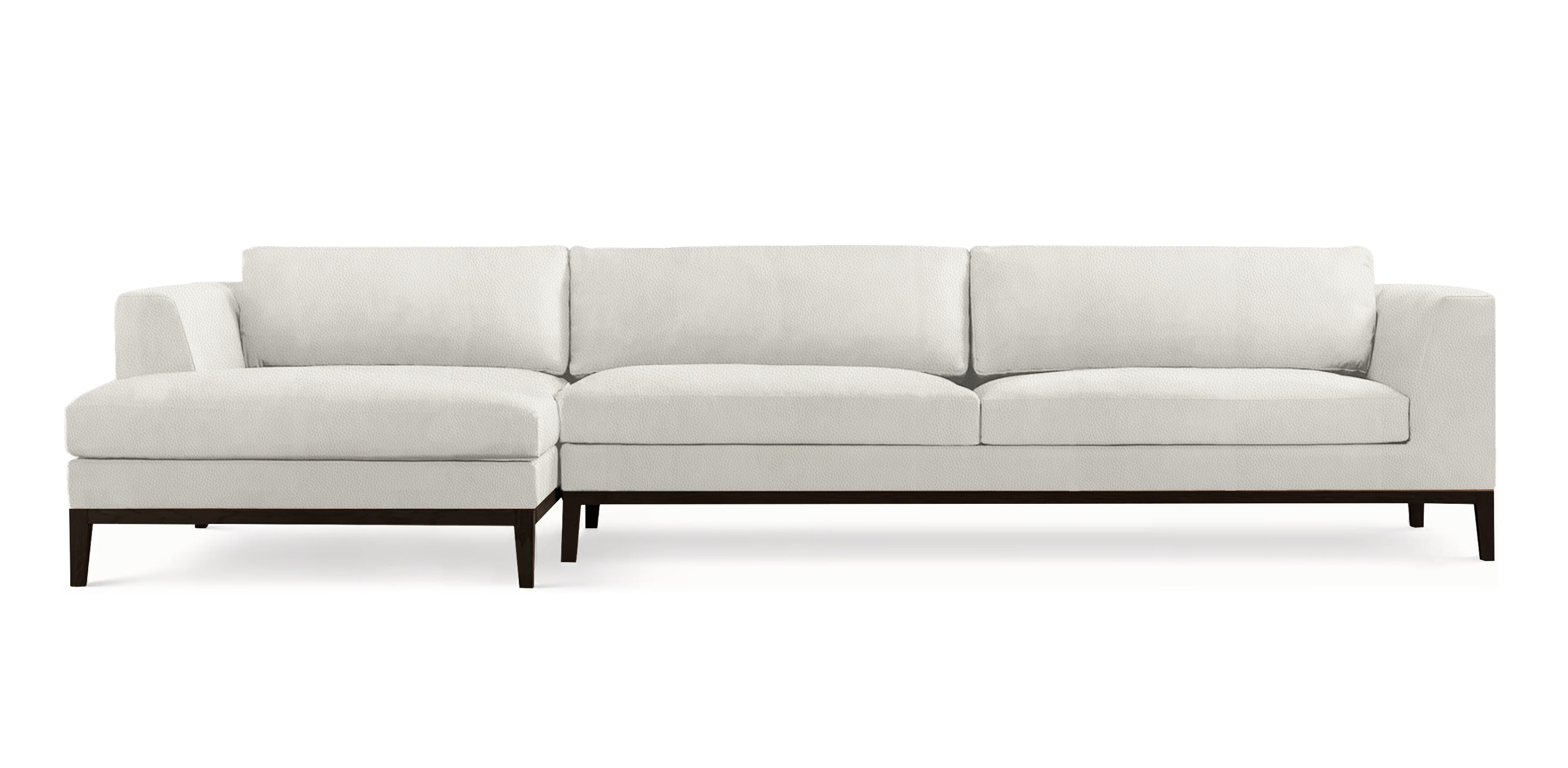 أريكة سكاي لاين المصنوعة من الجلد الصناعي على شكل حرف L 