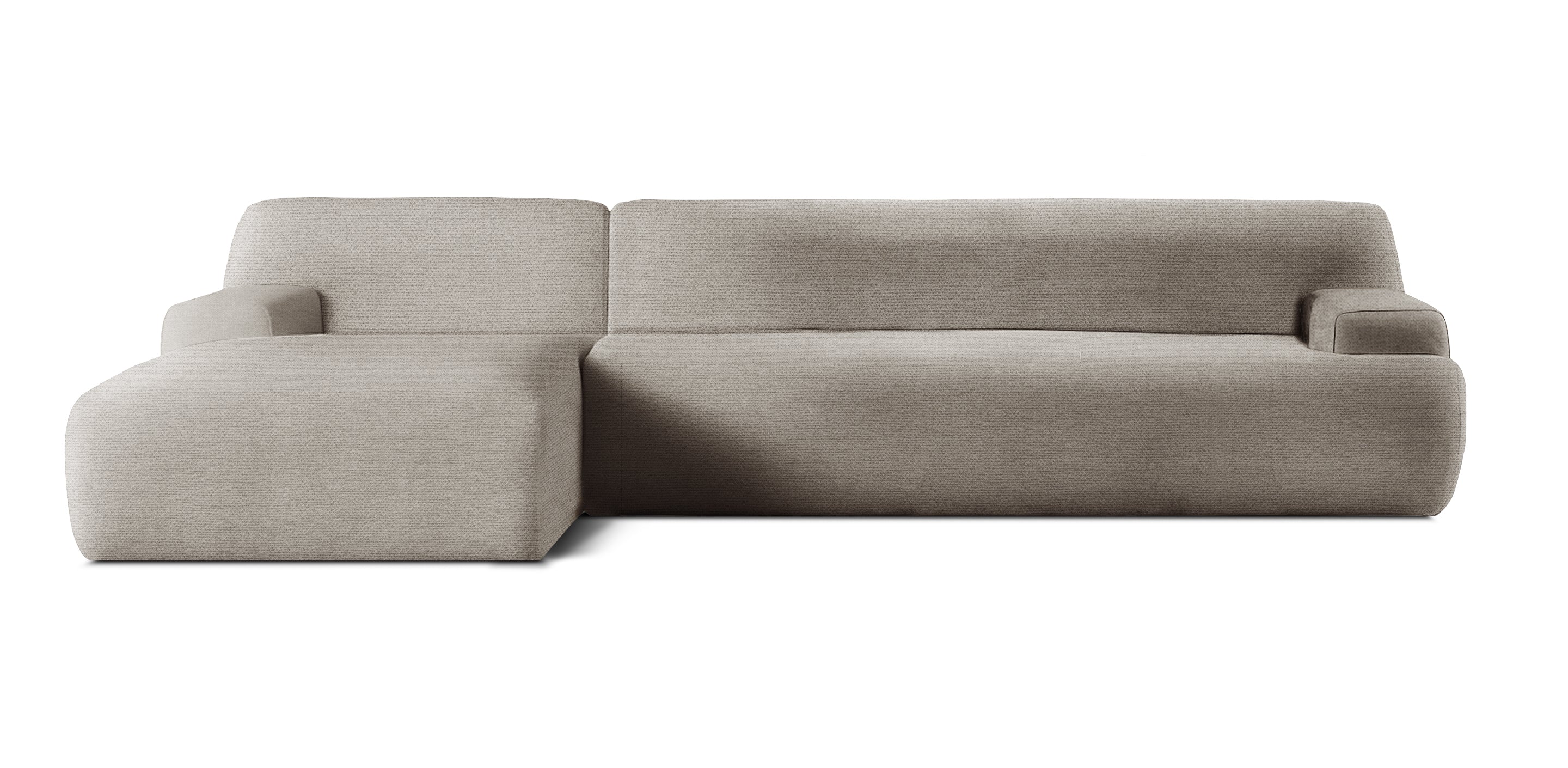 أريكة على شكل حرف L من الكتان لعطلة نهاية الأسبوع