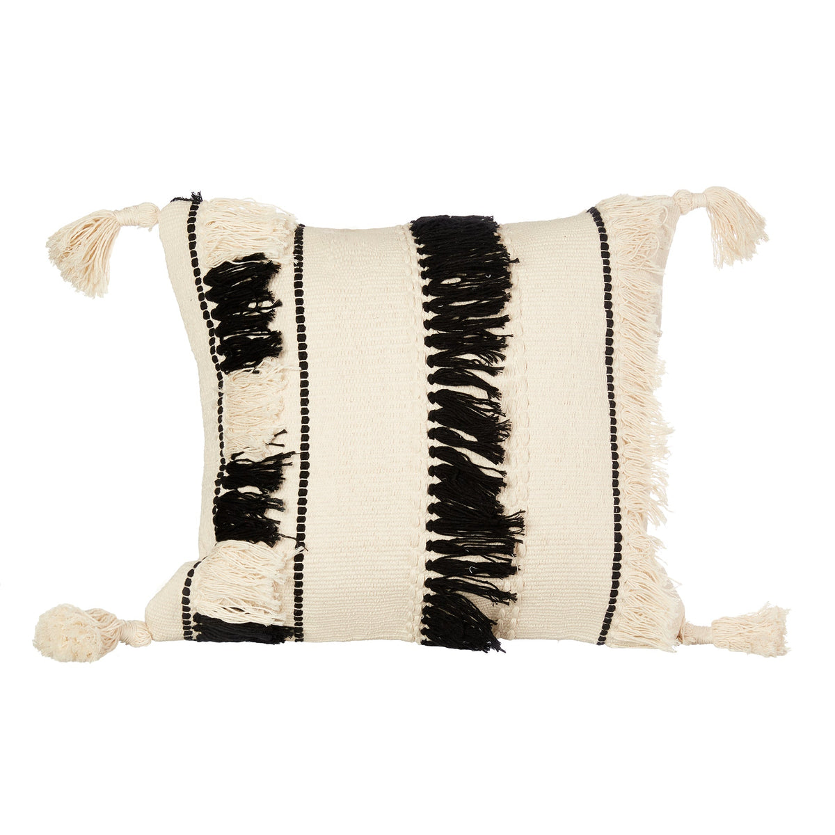 Black & white Fringes Cushion