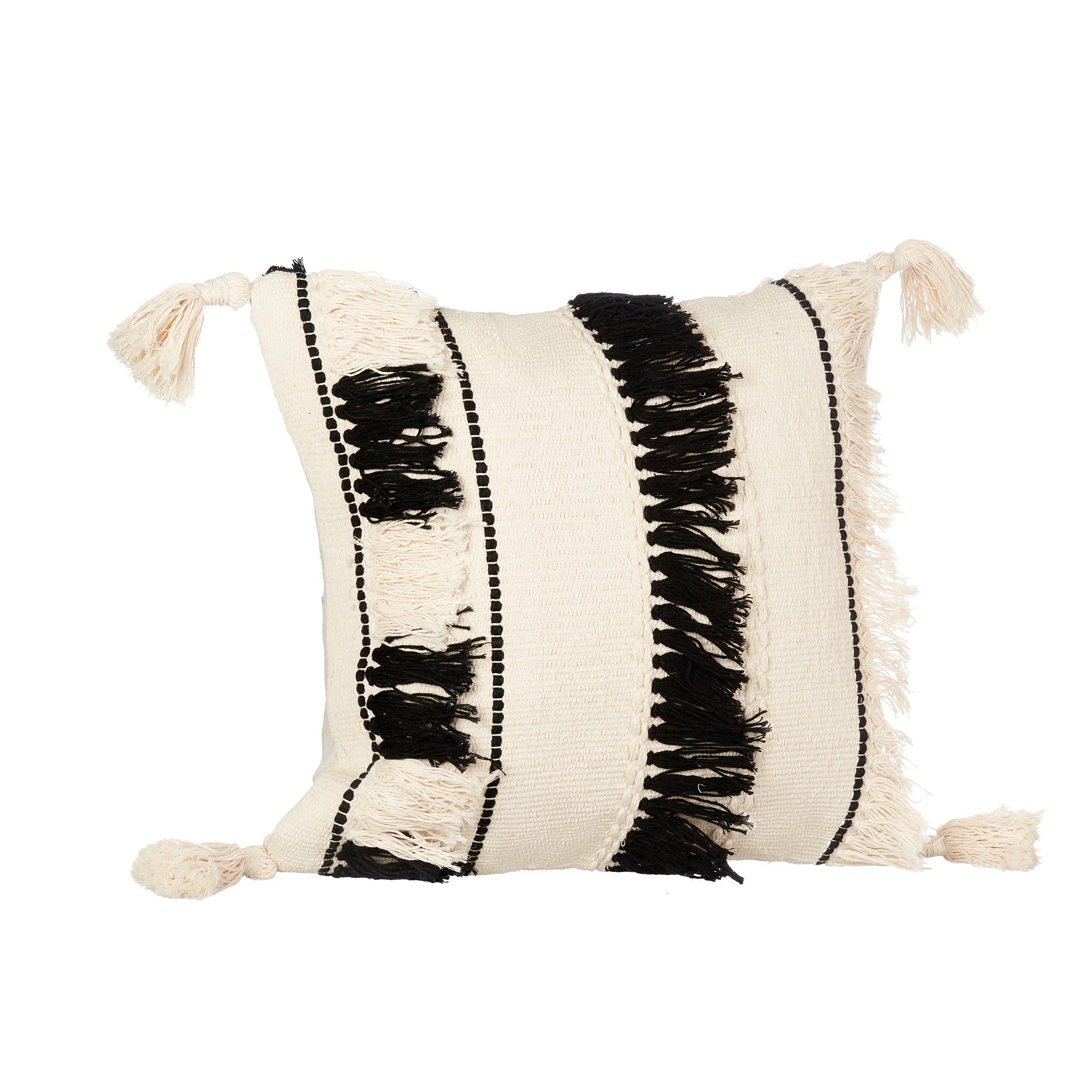 Black & white Fringes Cushion