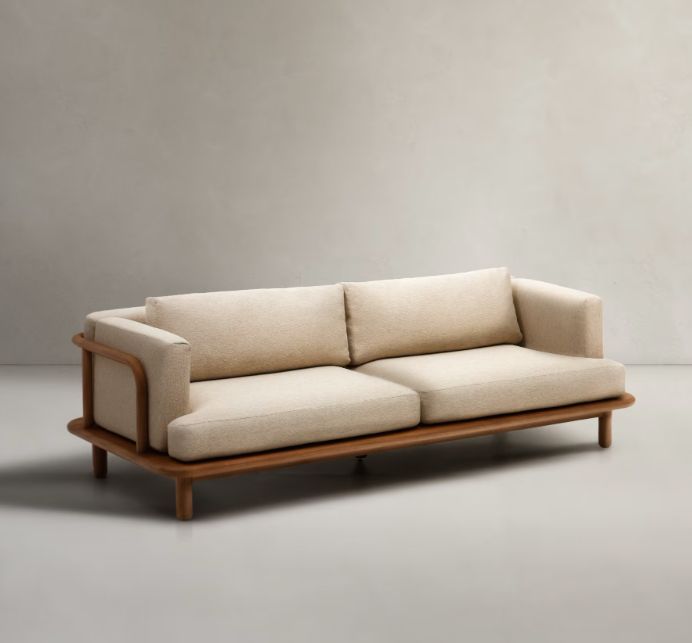 Turqueta 3-seater sofa made from solid teak wood