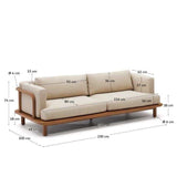 Turqueta 3-seater sofa made from solid teak wood