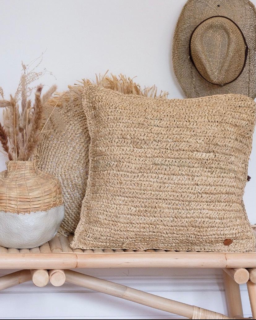 Square Raffia Cushion