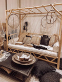 Square Raffia Cushion with Fringe