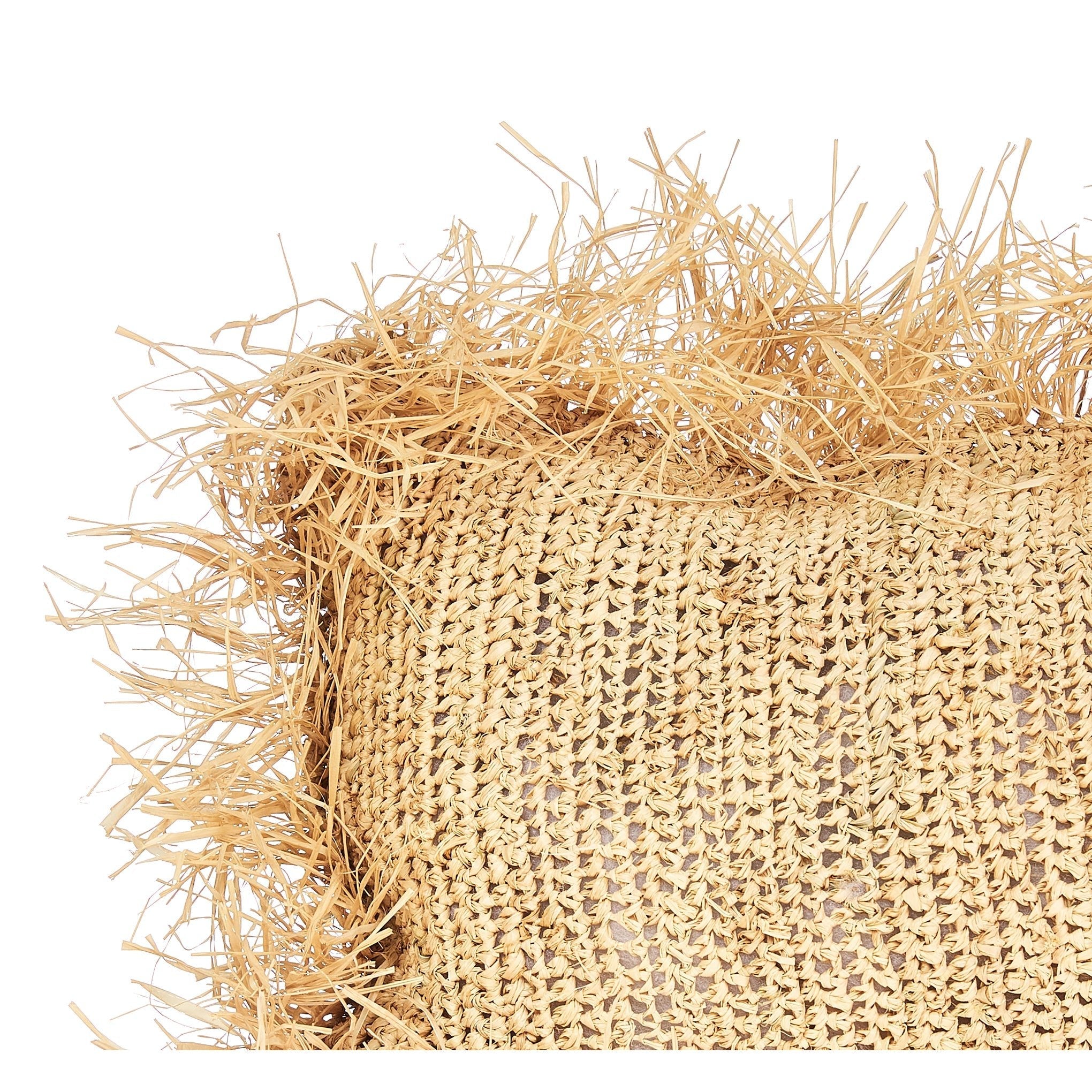 Rectangle Raffia Cushion with Fringe
