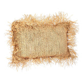 Rectangle Raffia Cushion with Fringe