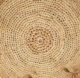 Round Raffia Cushion with Fringe